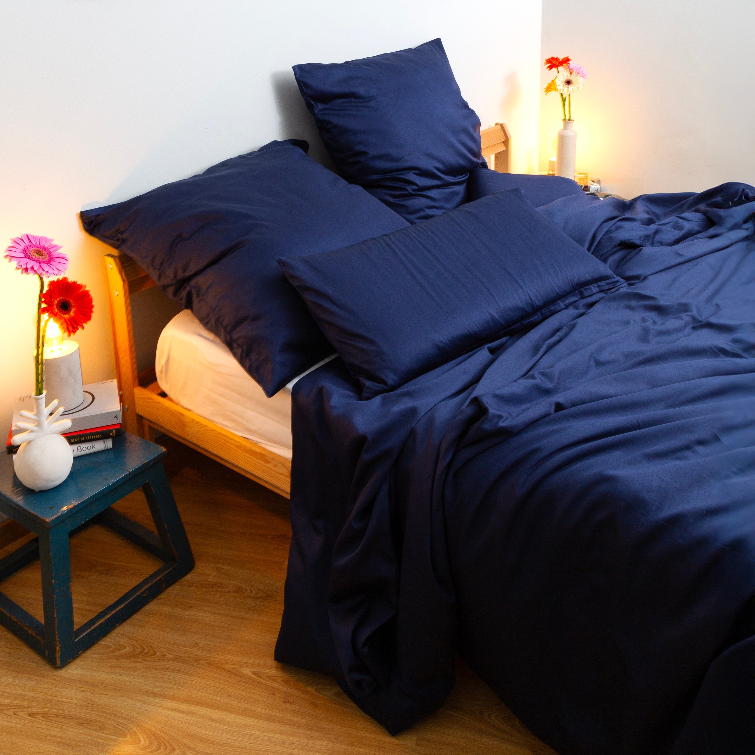 Thumbnail - Wolkenfeld Kissenbezug "Mako-Satin Baumwolle Kopfkissenbezug - Premium Kissenbezug" Größe 80x80 und 40x80 cm; versteckte...