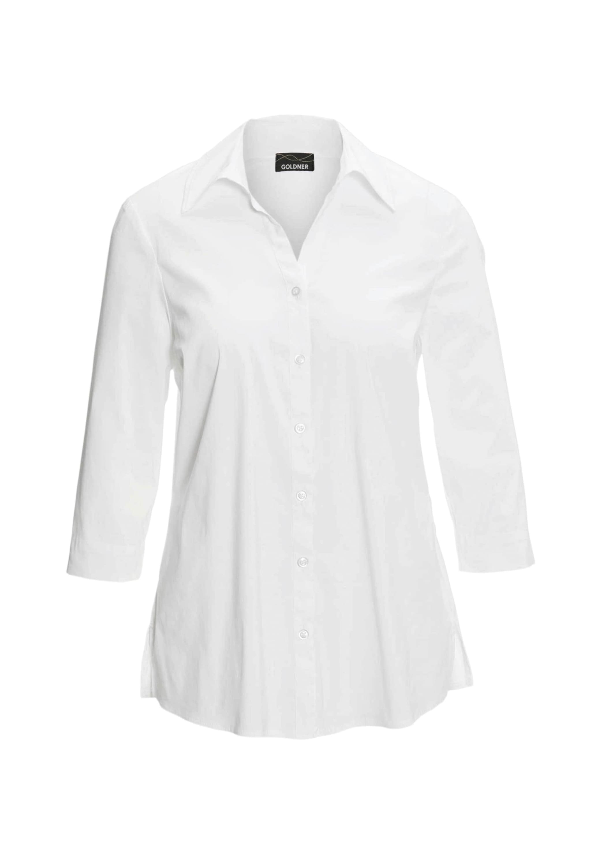 GOLDNER Hemdbluse "Stretchbequeme Bluse mit Baumwolle" Bequemer 3/4-Ärmel m günstig online kaufen