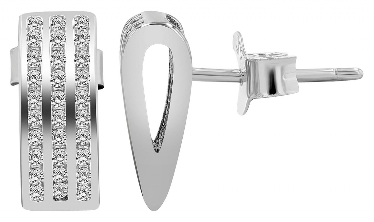 Paar Ohrhänger ADELIA´S "Damen Ohrstecker aus 925 Sterling Silber und Zirkonia", silber, Ohrringe, Damen, Damen, Silber 925 (Sterlingsilber)