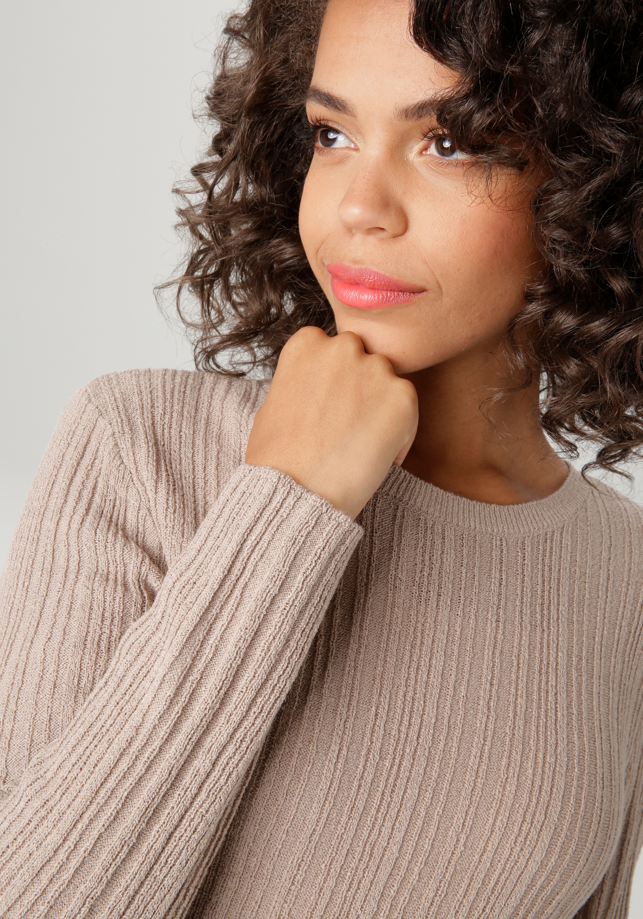 Aniston CASUAL Strickpullover, im Ripp-Muster-Mix - NEUE KOLLEKTION