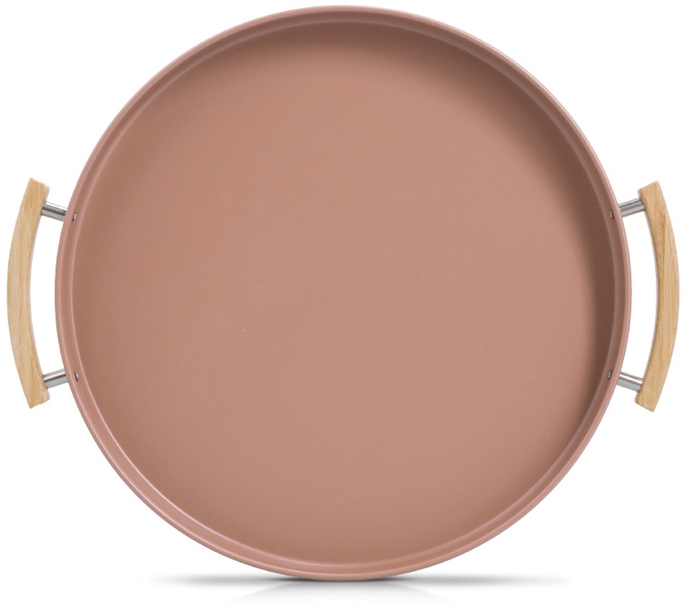 Zeller Present Tablett »Serviertablett, Metall/Gummibaum, mocca«, Trendfarbe, perfekt zum Dekorieren