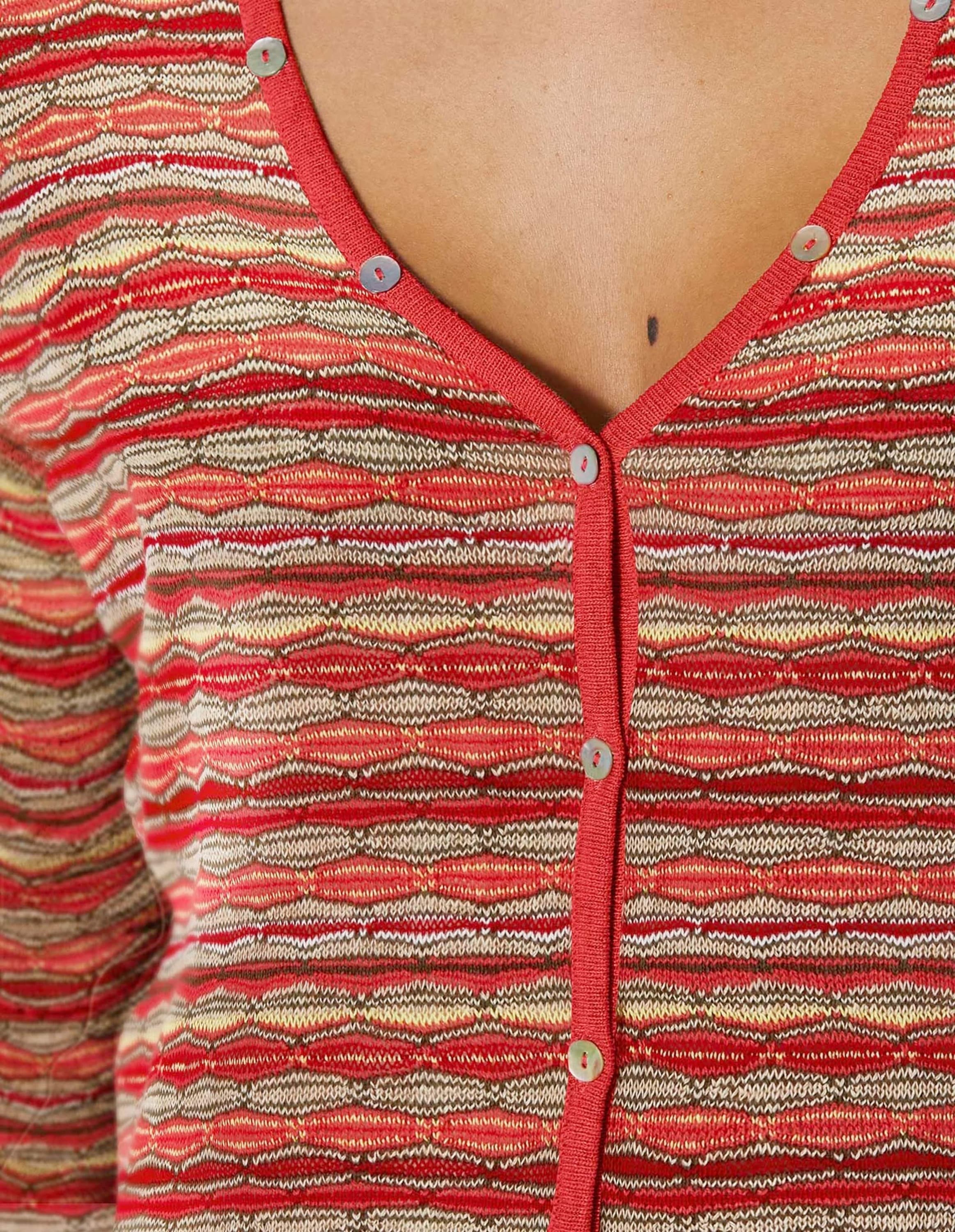 MADELEINE Strickjacke »Strickjacke Schmale Strickjacke mit mehrfarbigem Streifenmuster«