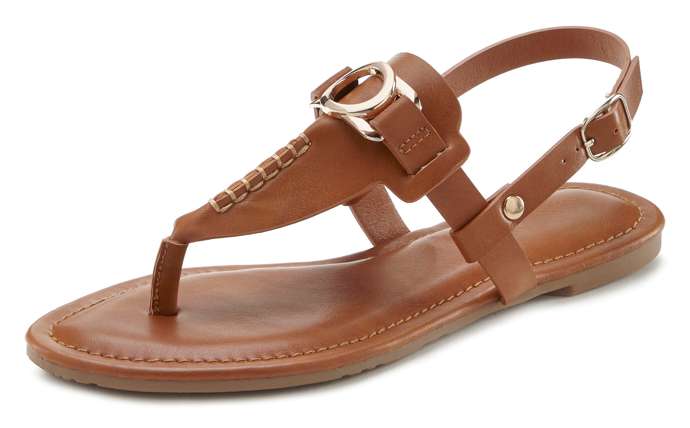 Vivance Zehentrenner, Sandale, Pantolette mit Schmuckelement VEGAN