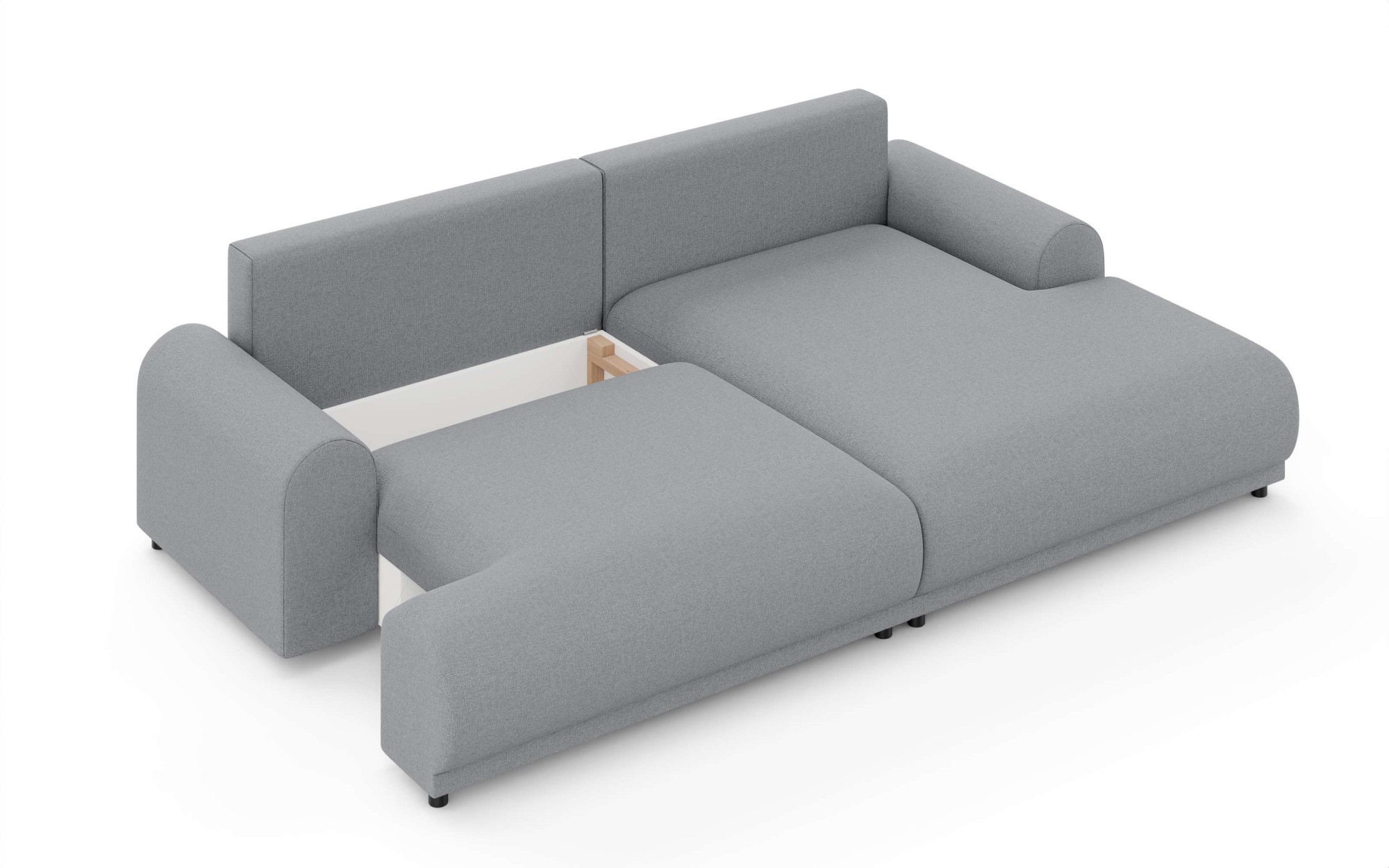 Home affaire Ecksofa »Marsby, mit Bettfunktion und Bettkasten, Maße: B/H/T 242/65/145 cm« L-Form mit Wellenunterfederung, Recamiere links oder rechts bestellbar
