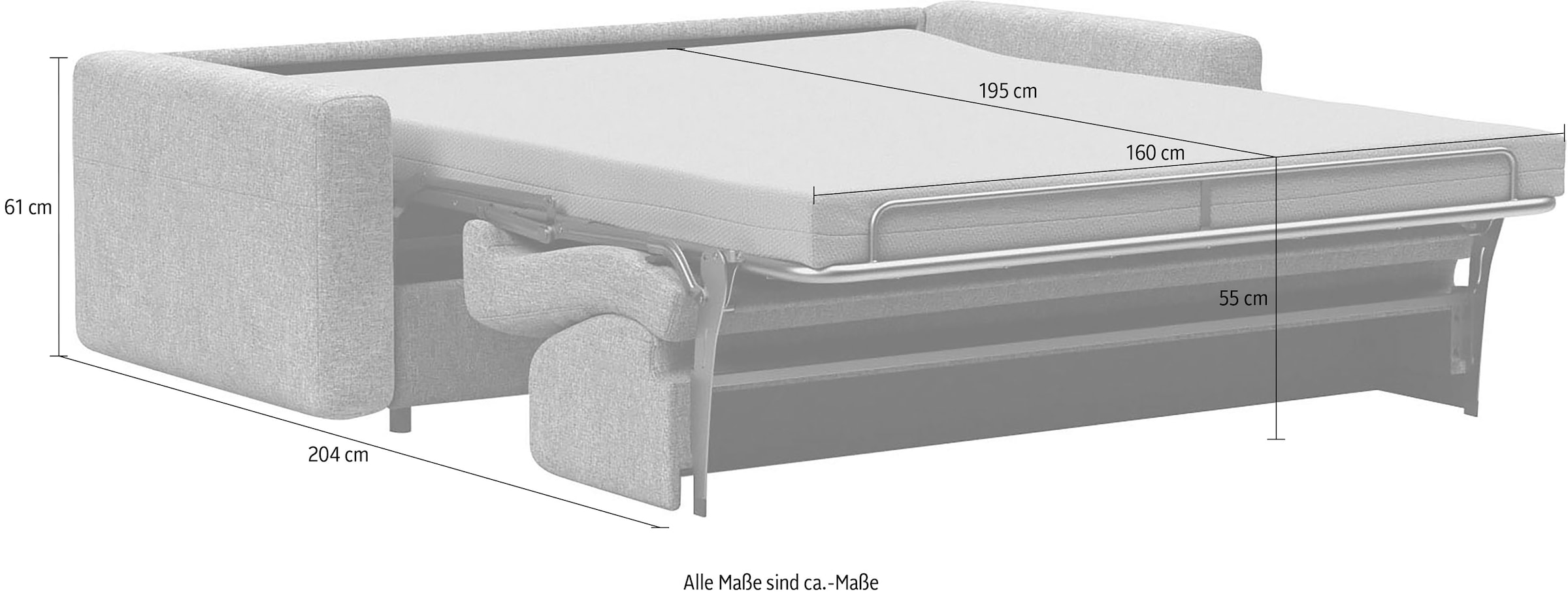 INNOVATION LIVING ™ 3,5-Sitzer »Killian hochwertige Dauerschlaffunktion, Design und extra Komfort,«, innenliegende Federkernmatratze; Schlafhöhe 55cm