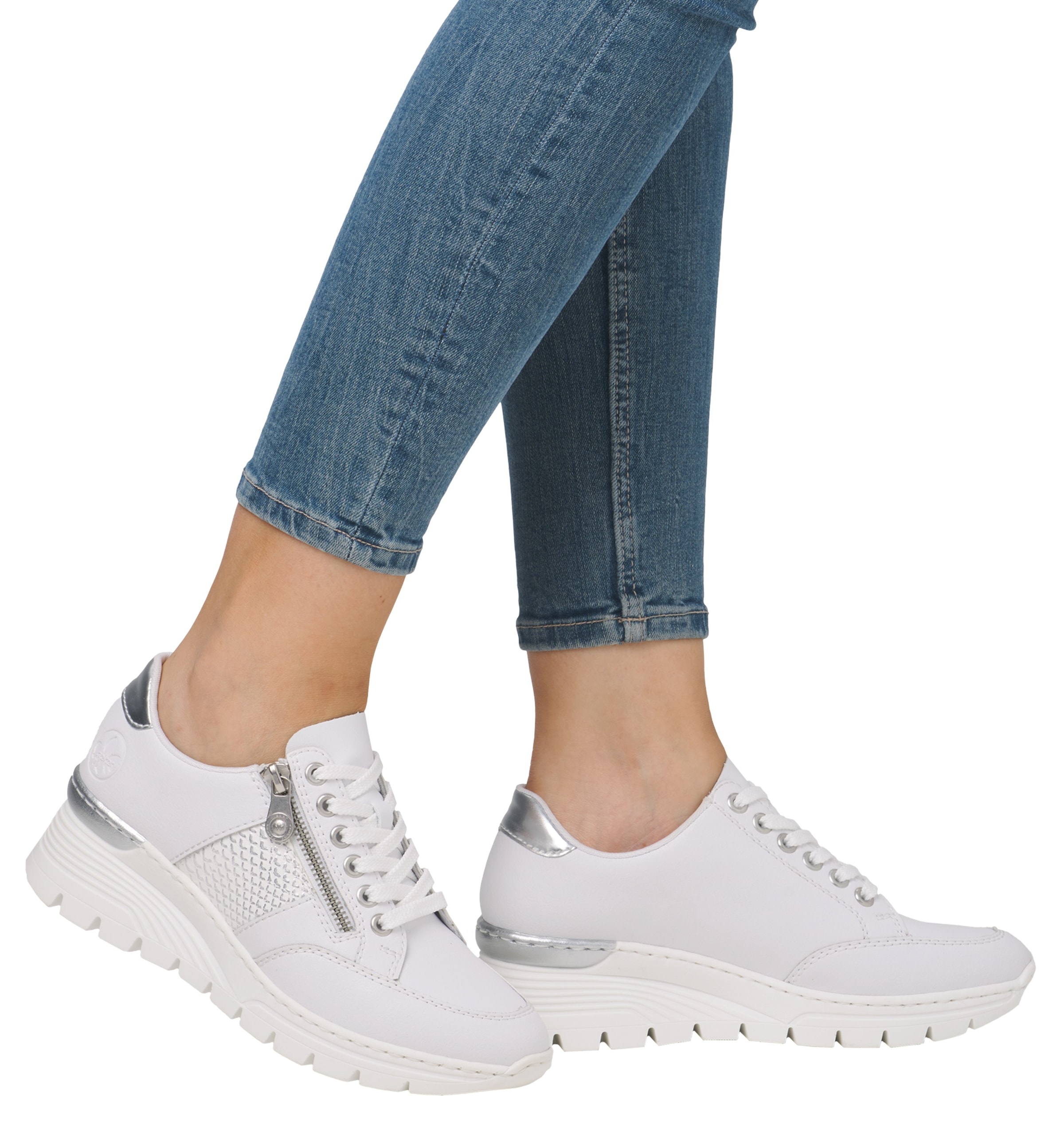 Rieker Keilsneaker, Halbschuh, Freizeitschuh, Schnürschuh, Sneaker mit Reißverschluss