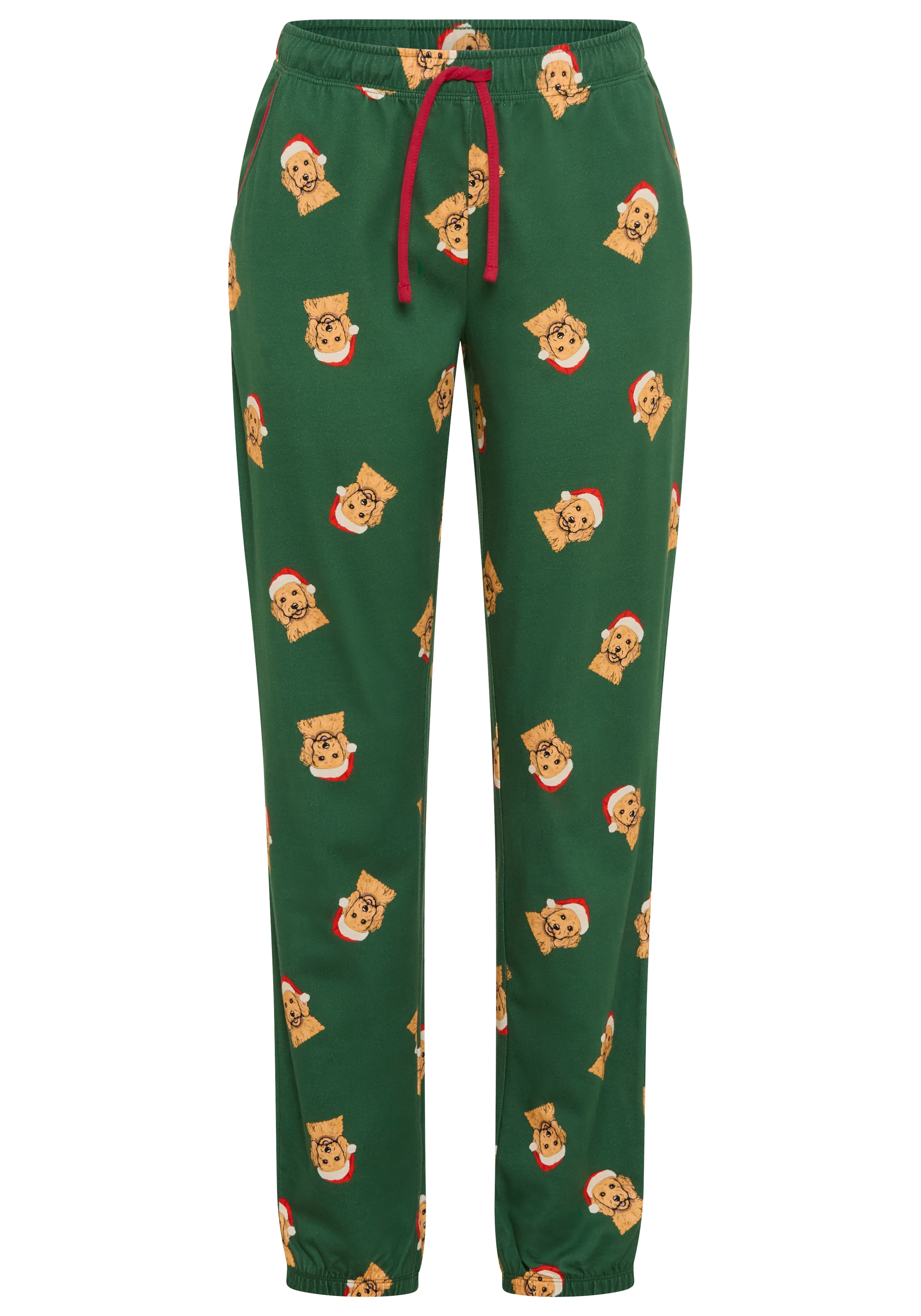 LASCANA Pyjama 2 mit süßem Weihnachts-Hunde-Print
