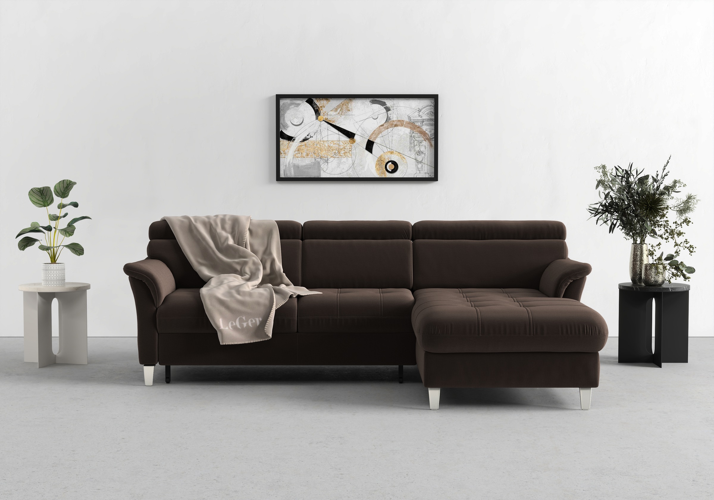 sit&more Ecksofa »Marano L-Form«, inklusive Kopfteilverstellung, wahlweise mit Bettfunktion, Bettkasten