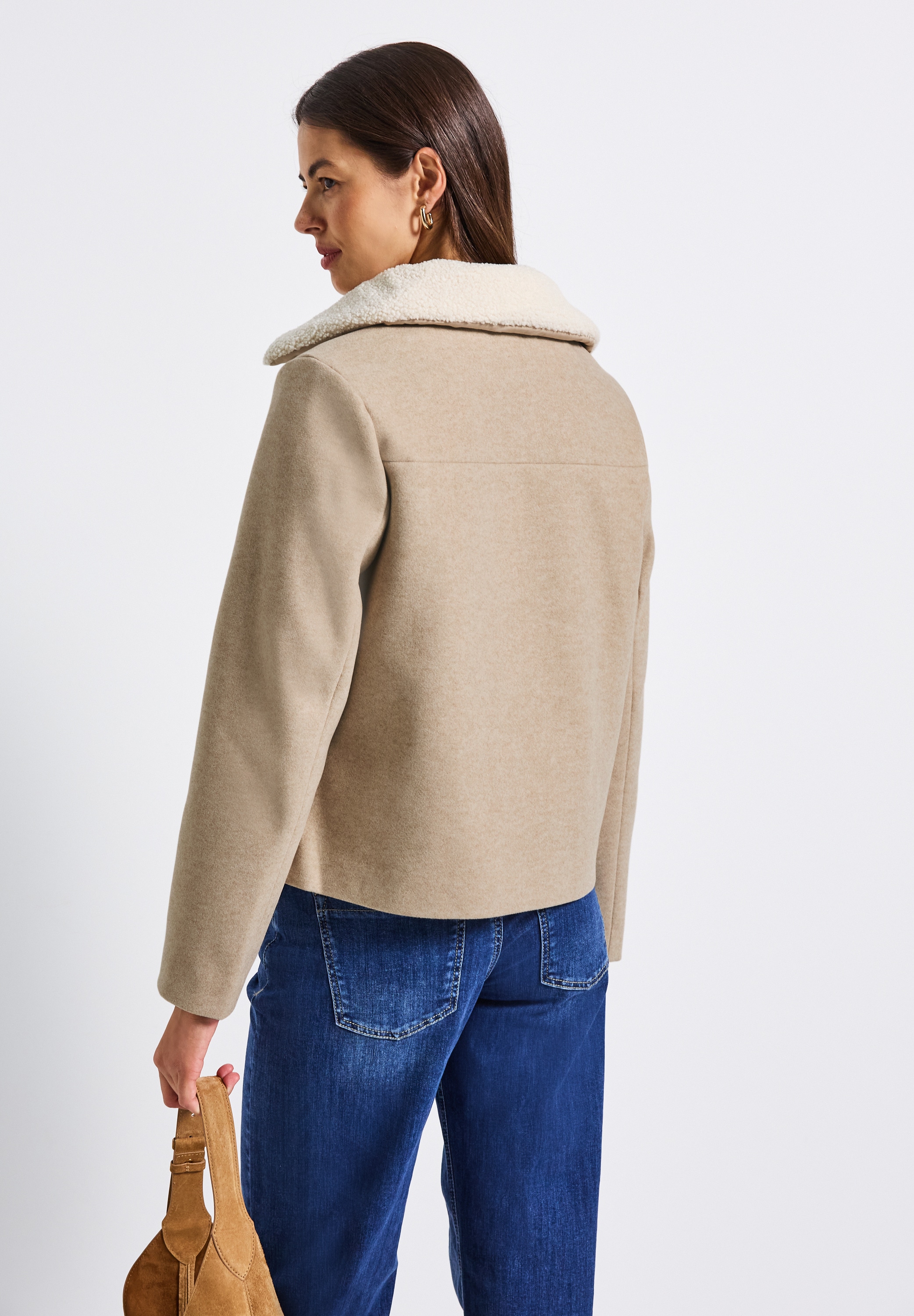 STREET ONE Kurzjacke, ohne Kapuze, Abnehmbarer Kragenbesatz