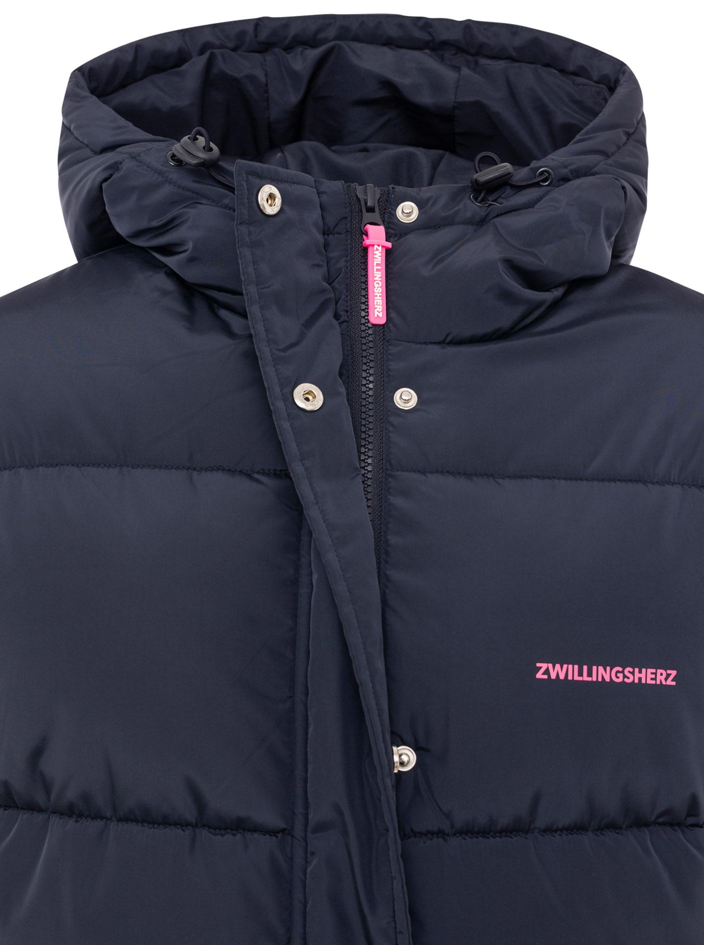 Zwillingsherz Steppjacke »„Love More“« Kapuze mit Tunnelzug, verdeckter Reißverschluss, dezente Details
