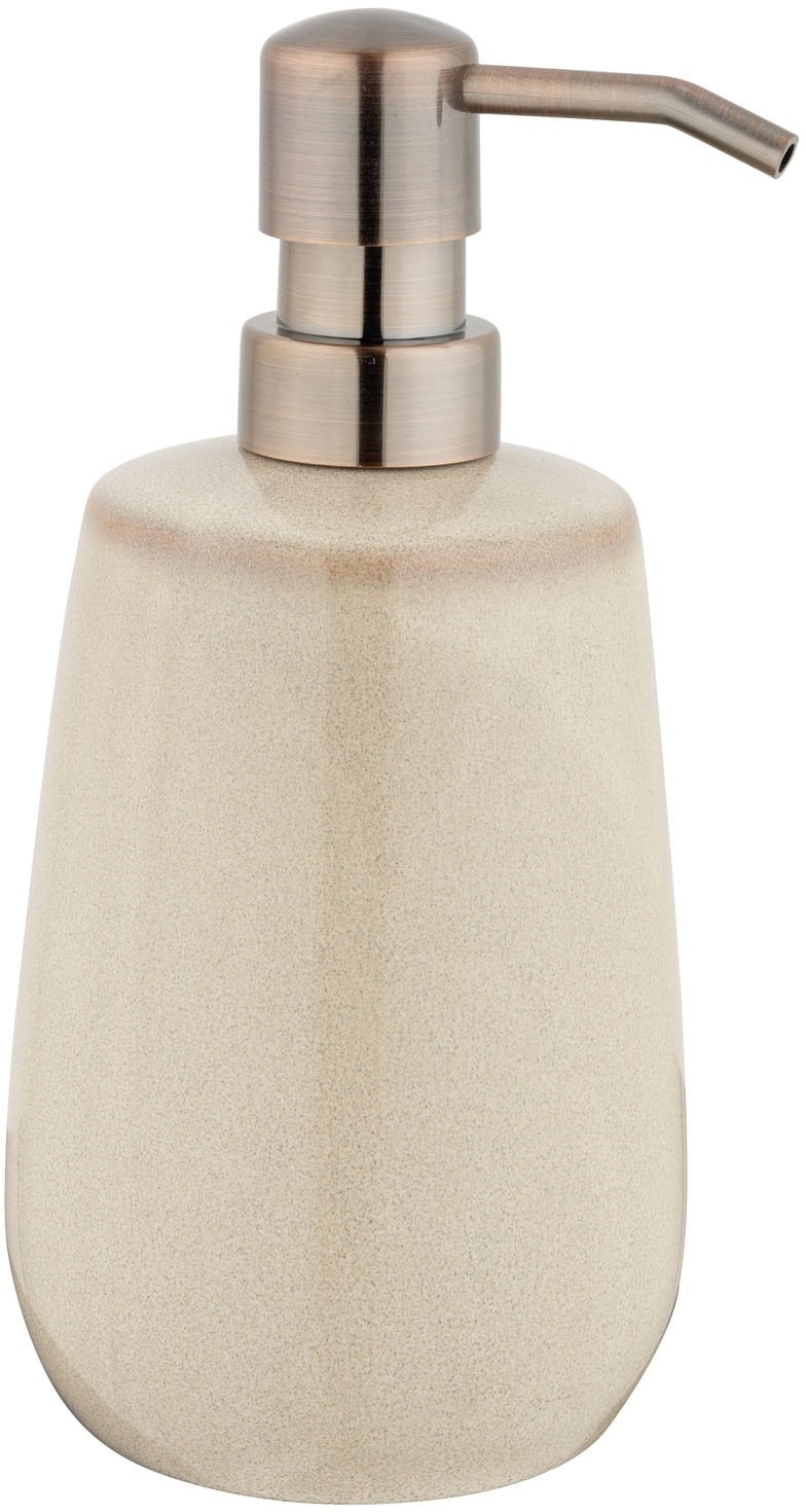 WENKO Seifenspender »Sirmione« für Flüssigseife aus Keramik mit Kupferakzent