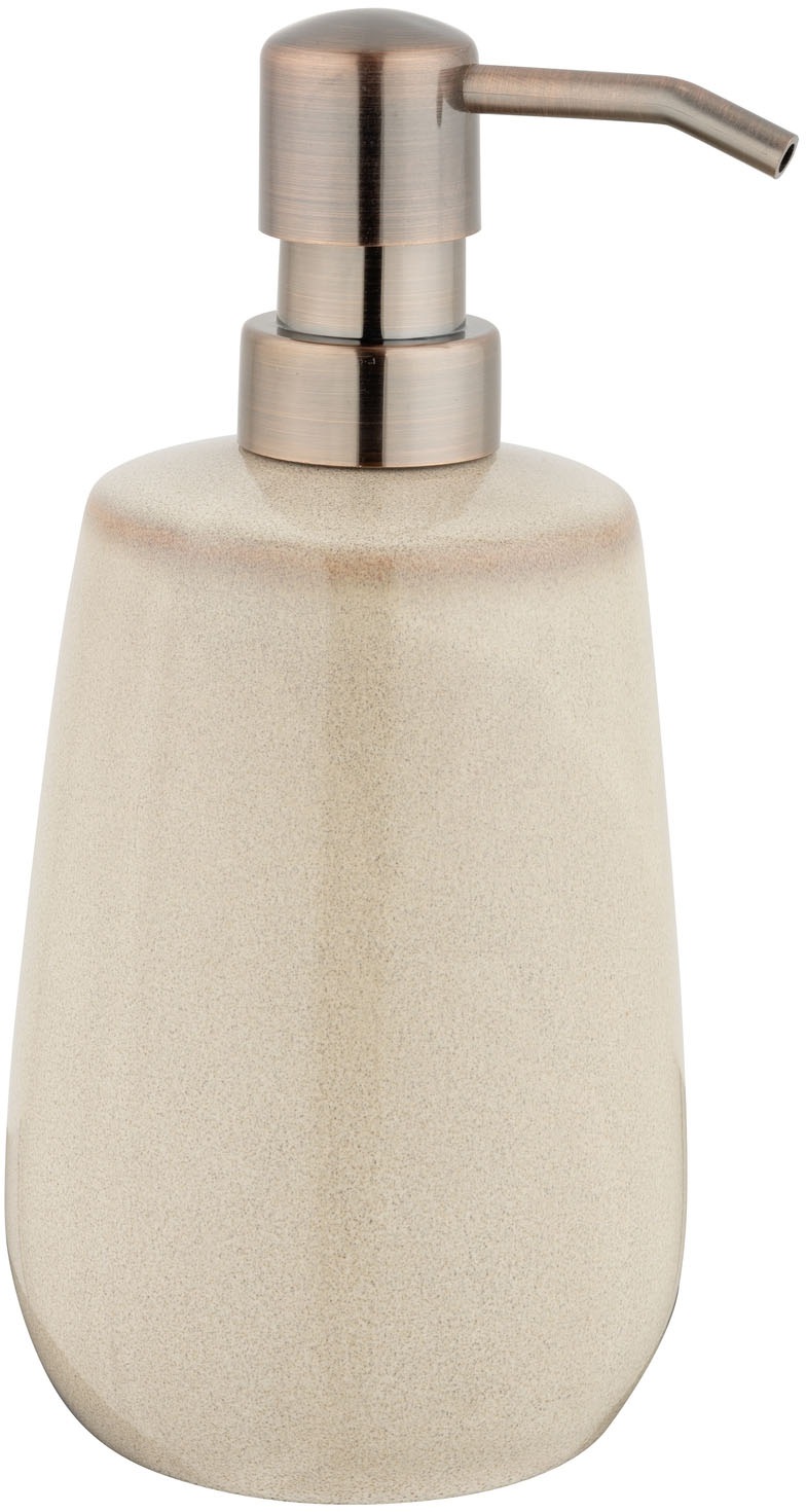 WENKO Seifenspender "Sirmione" für Flüssigseife aus Keramik mit Kupferakzen günstig online kaufen