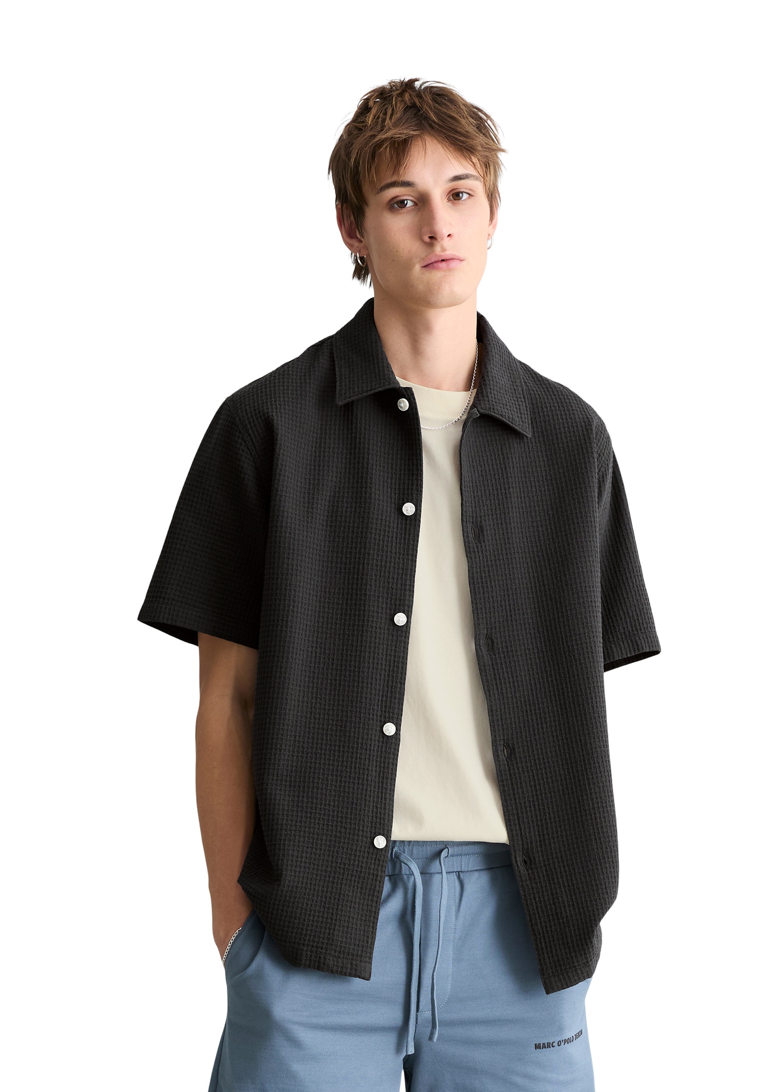 Marc OPolo DENIM Kurzarmhemd "mit Karo-Struktur" günstig online kaufen