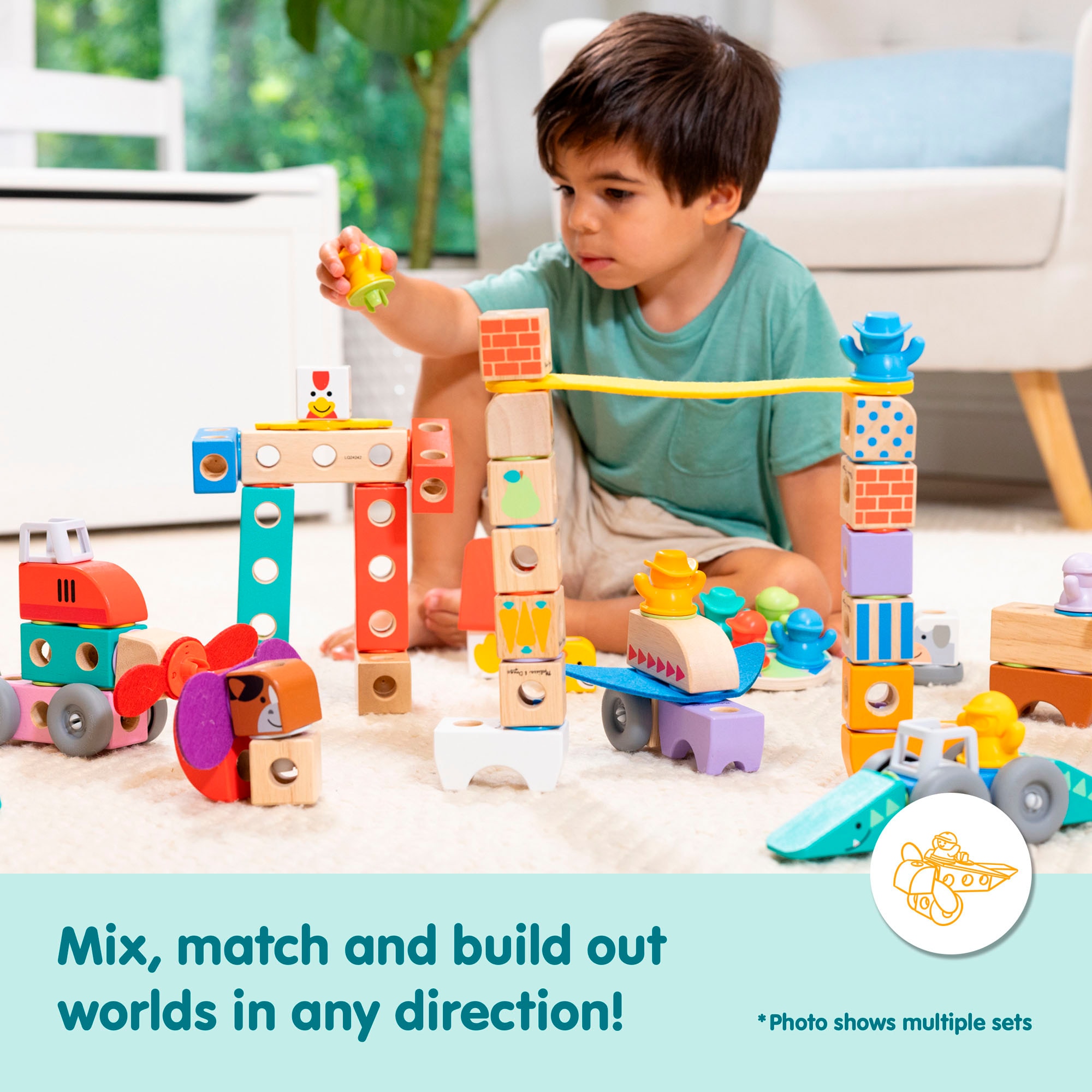 Spin Master Spielbausteine »Melissa & Doug Blockables Stadt«, (73 St.)