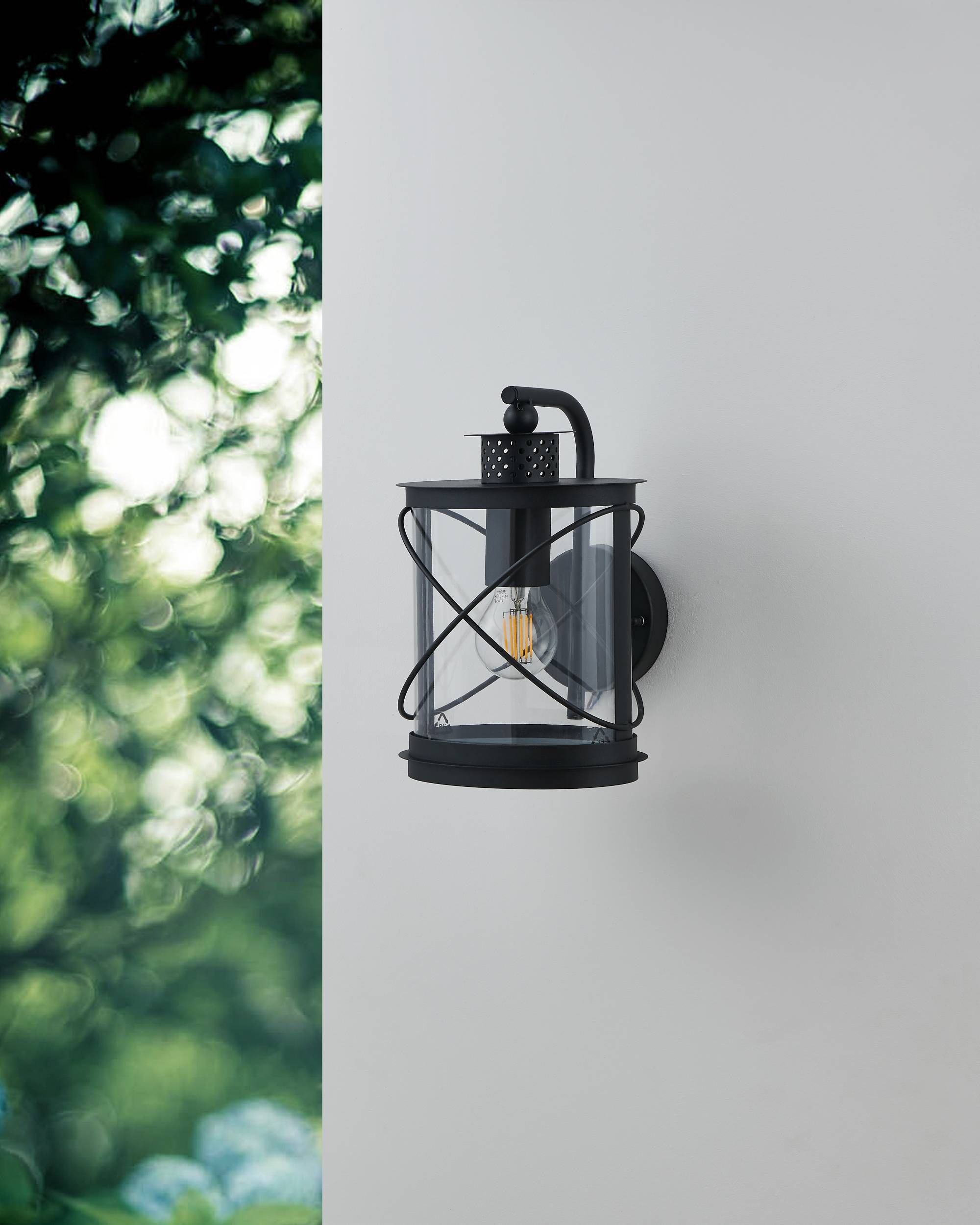 EGLO Wandleuchte »Hilburn Außen-Wandlampe, Außenleuchte, schwarz, E27, IP44, Lampe« E27 1 Stk. Außenleuchte, Wandleuchte aus Stahl und Kunststoff, E27, IP44