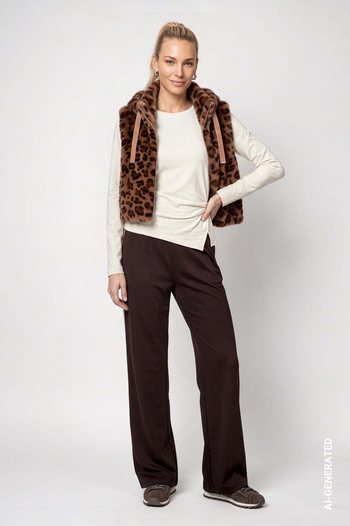 Monari Fellimitatweste »Weste Leo fake fur« Regular fit mit Stehkragen