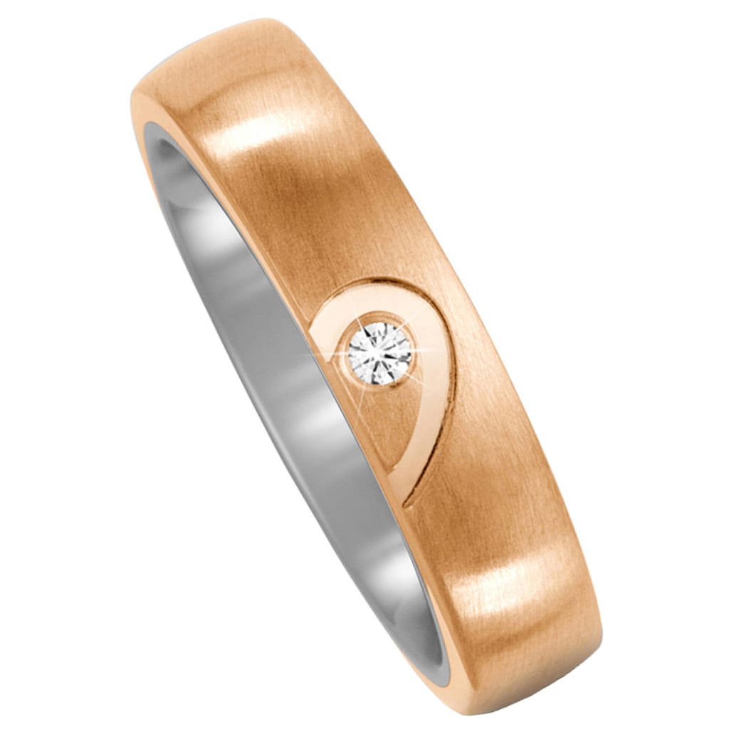 JOBO Fingerring »Ring mit Diamant« Titan