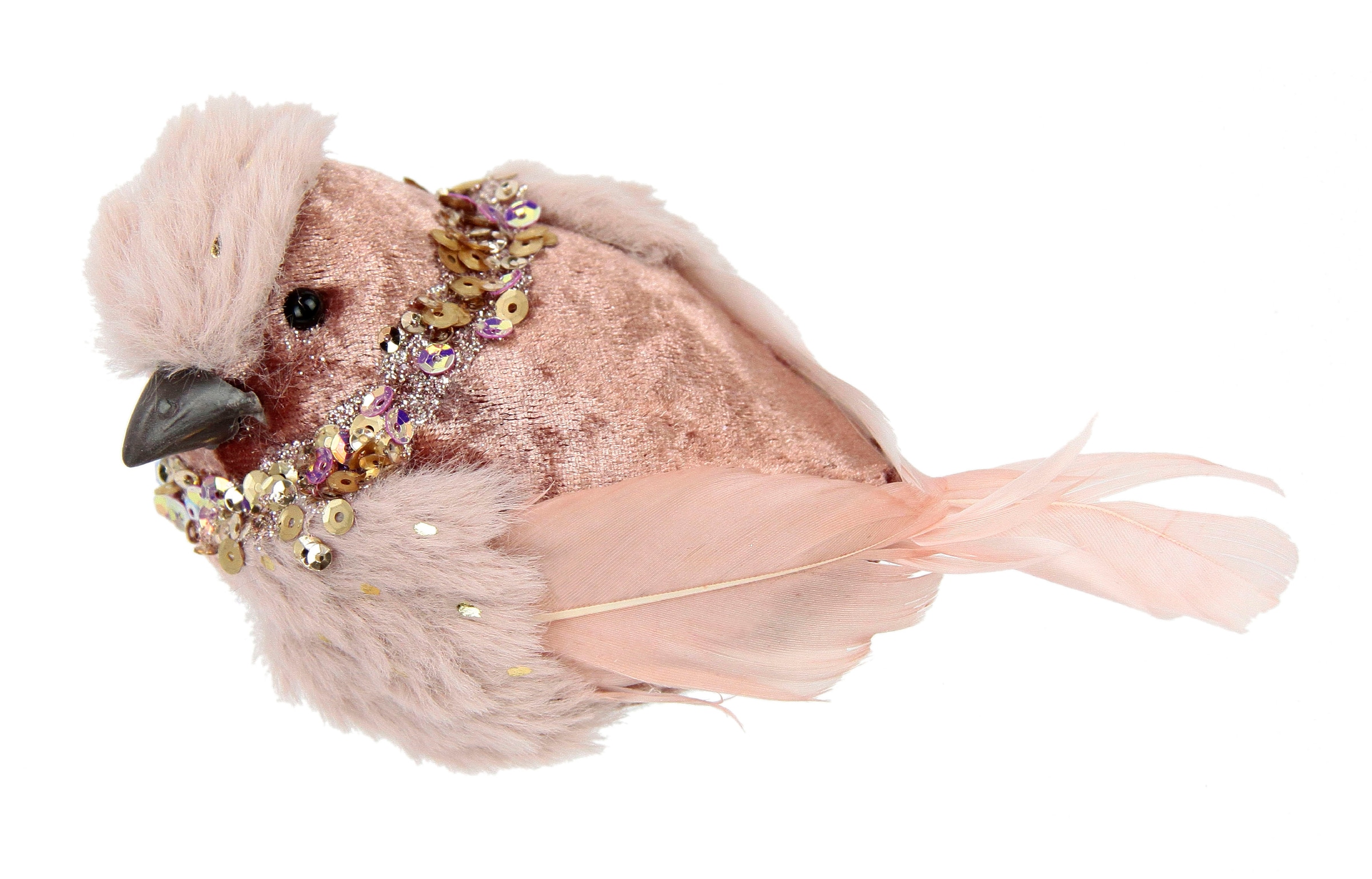 I.GE.A. Dekofigur »Vogel«, Aus Plüsch, mit Glamour-Pailletten, Dekovogel