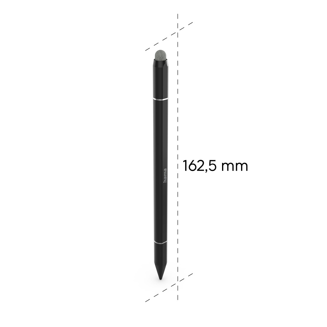 Hama Eingabestift »4in1 Eingabestift Tablet Smartphone Disc Tip Schwarz« 4in1 Funktion, Disc Tip, Mesh Spitze, Kugelschreiber, Metallgehäuse