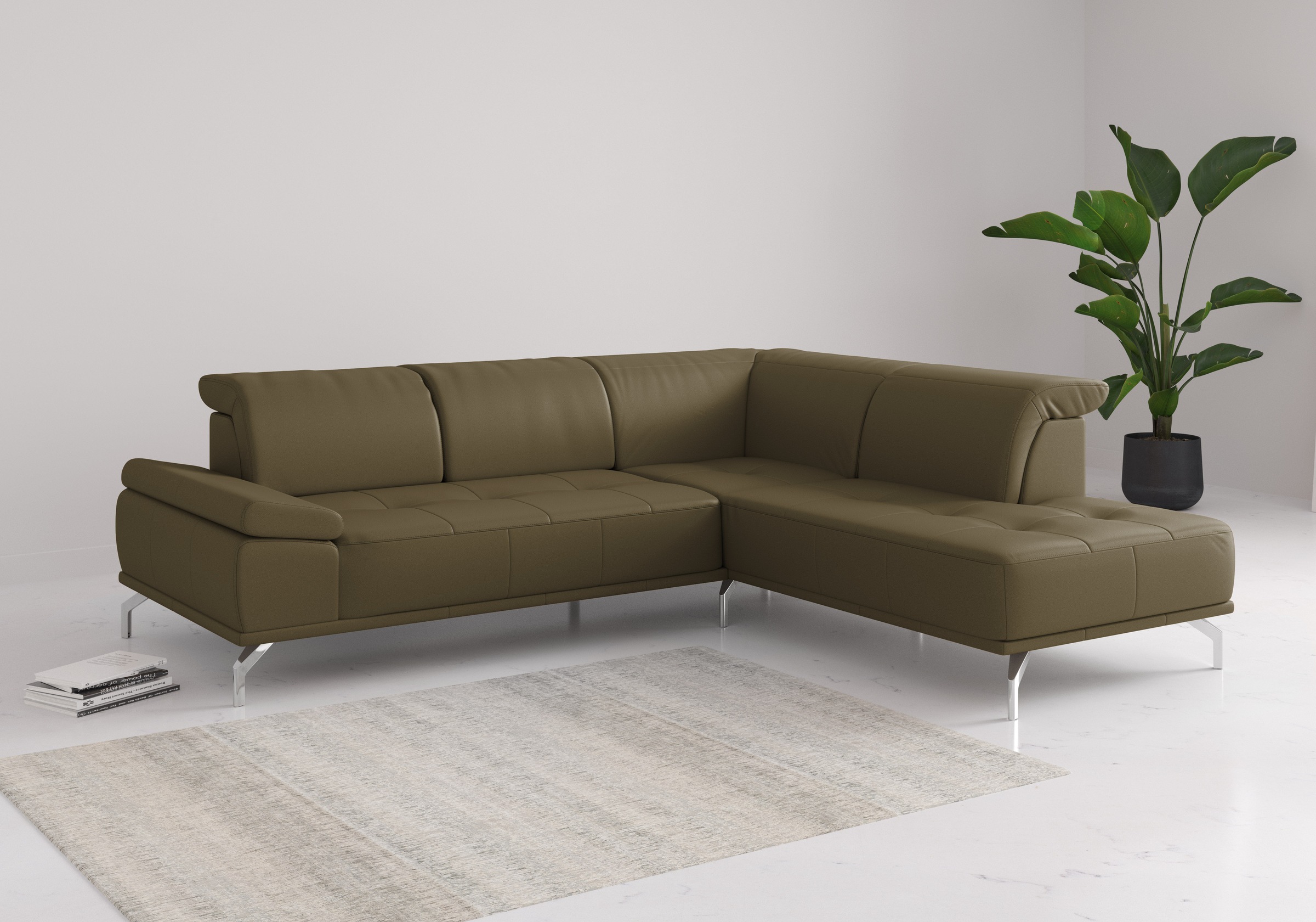 OTTO home Ecksofa "Caluna" Inkl.Sitztiefenverstellung, wahlweise mit Kopf- und Armteilverstellung