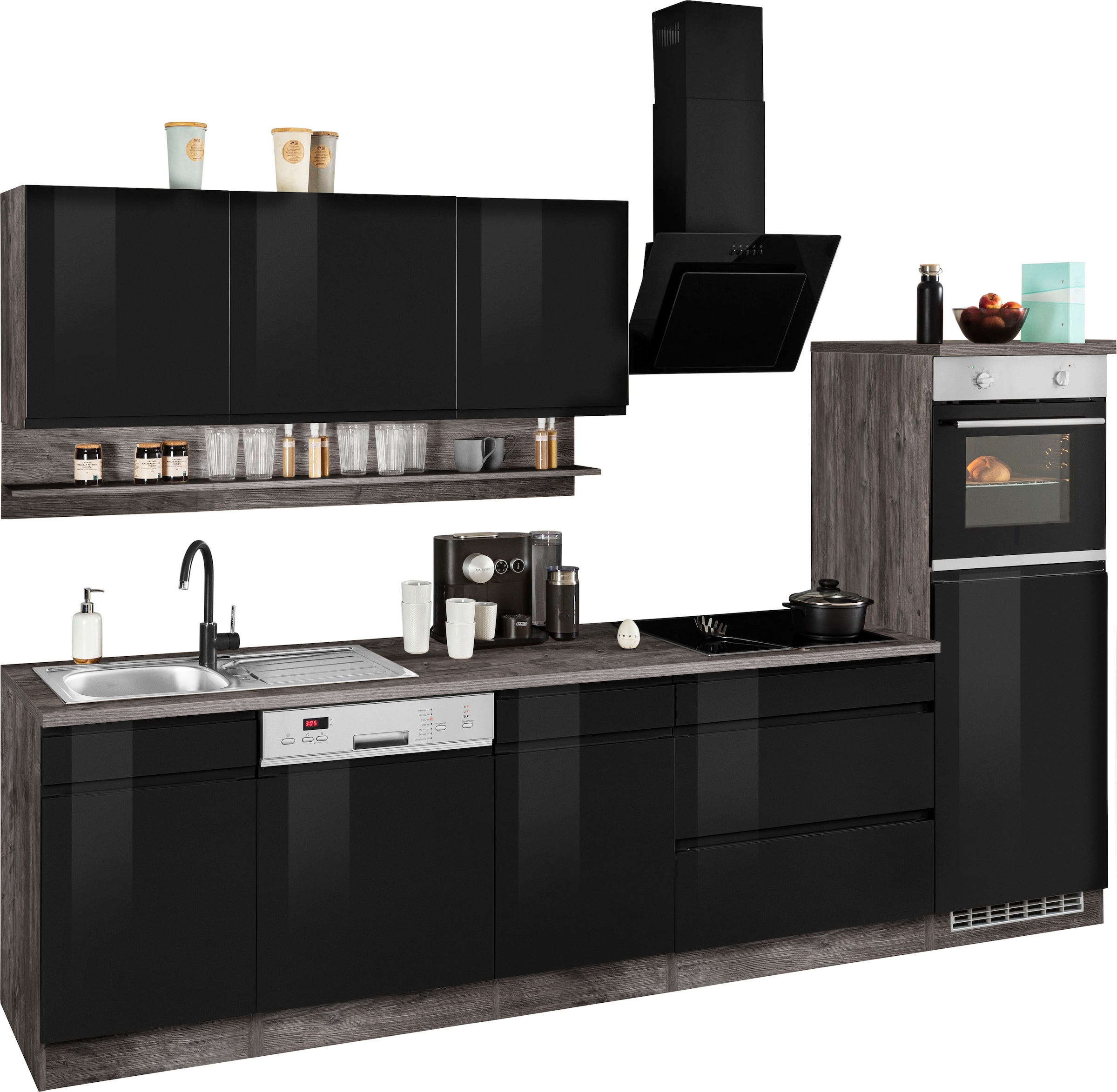 Kochstation Küche »KS-Virginia«, Breite 300 cm, mit E-Geräten