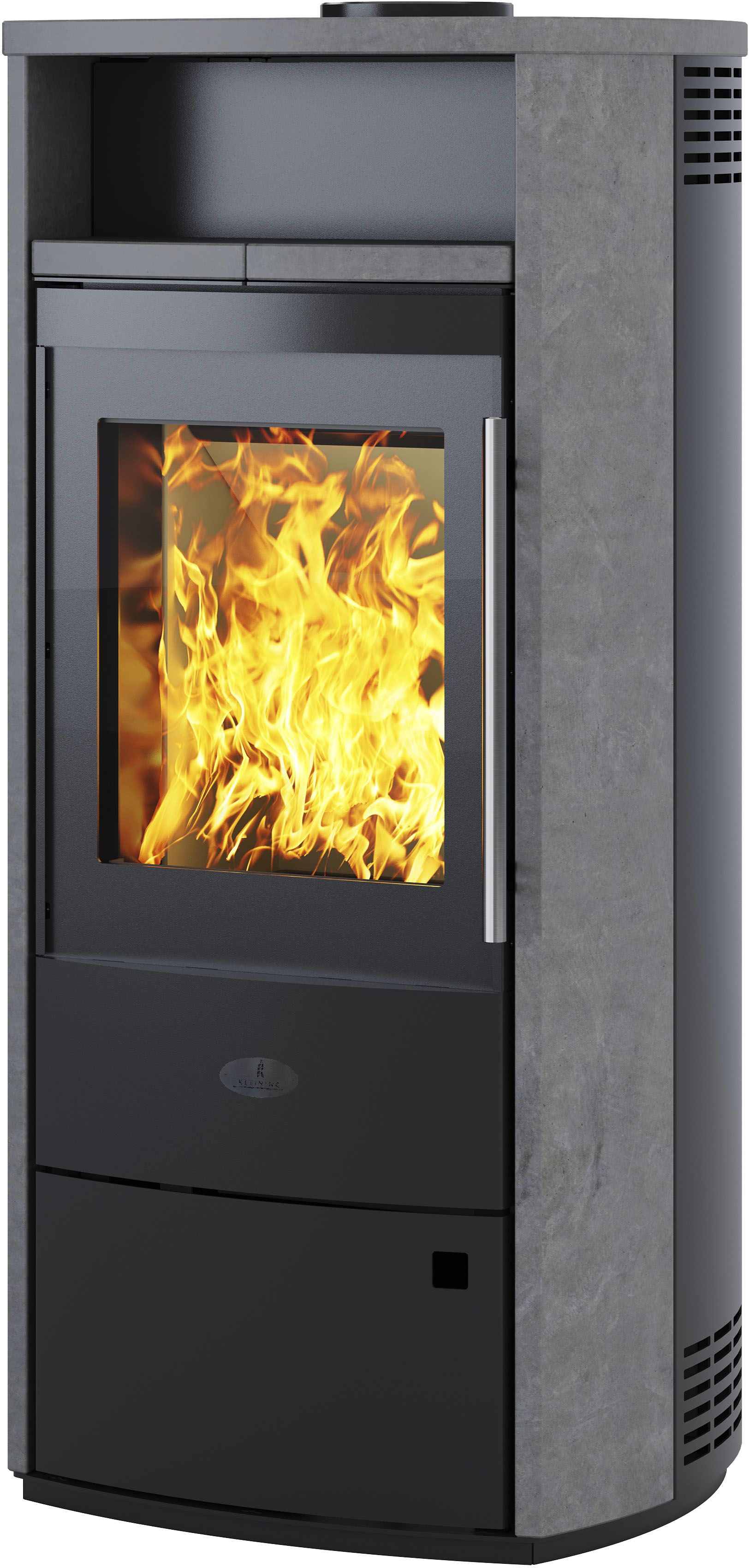 Kleining Kaminofen ""DUBLIN" Naturstein, 6 kW, Katalysator, Scheibenspülung"