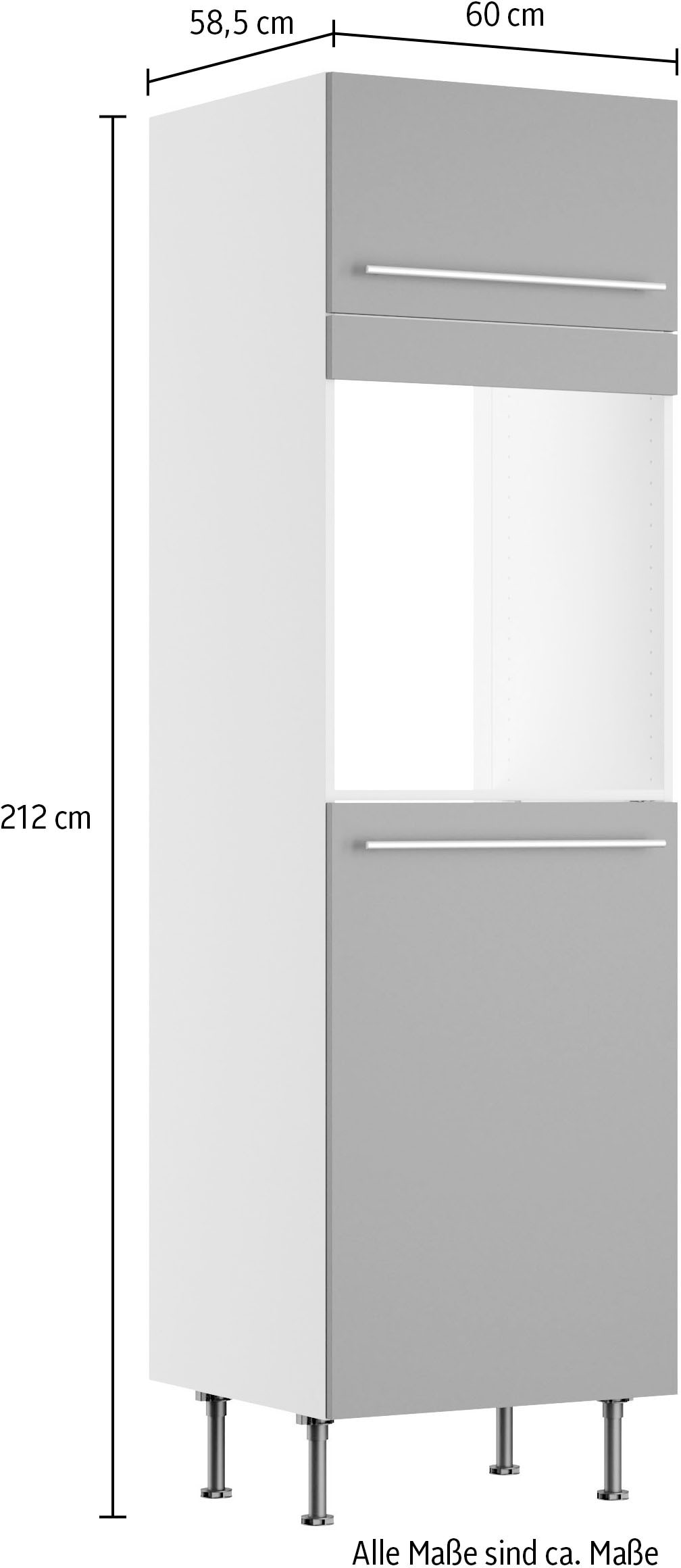 OPTIFIT Backofen/Kühlumbauschrank »Bern2«, B 60 cm, H 211,8 cm, 1 Klappe, 1 Tür (H 89,2 cm), 1 feste Blende