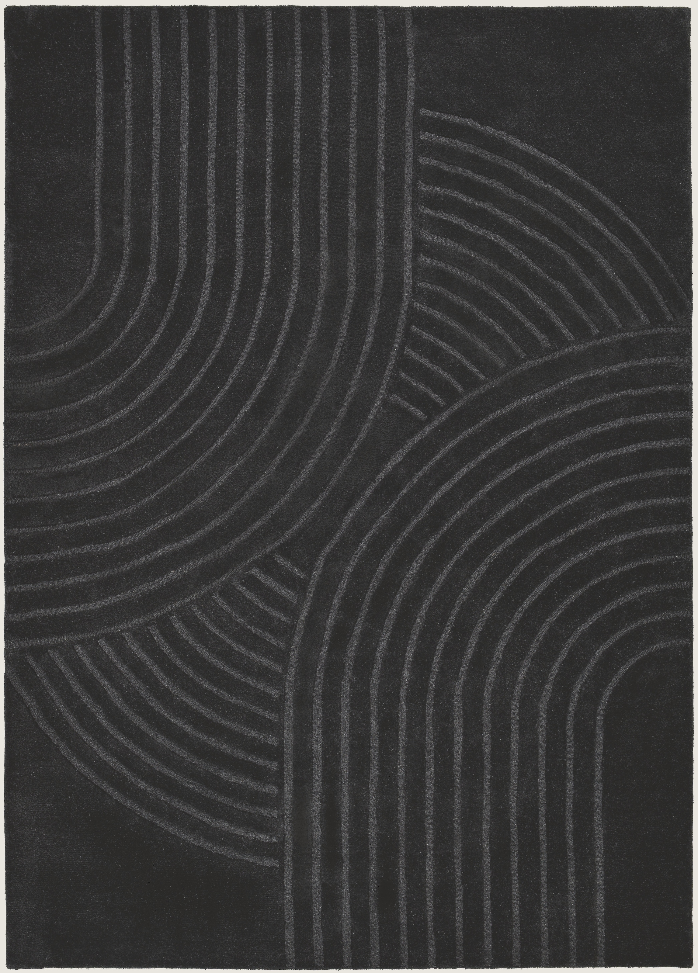 OTTO home Wollteppich »Gabbo Design, Handgefertigt, Teppich,  reine Wolle,« rechteckig 14 mm Höhe Hoch-Tief-Effekt, reine Wolle, Scandi-Look, Naturfaser