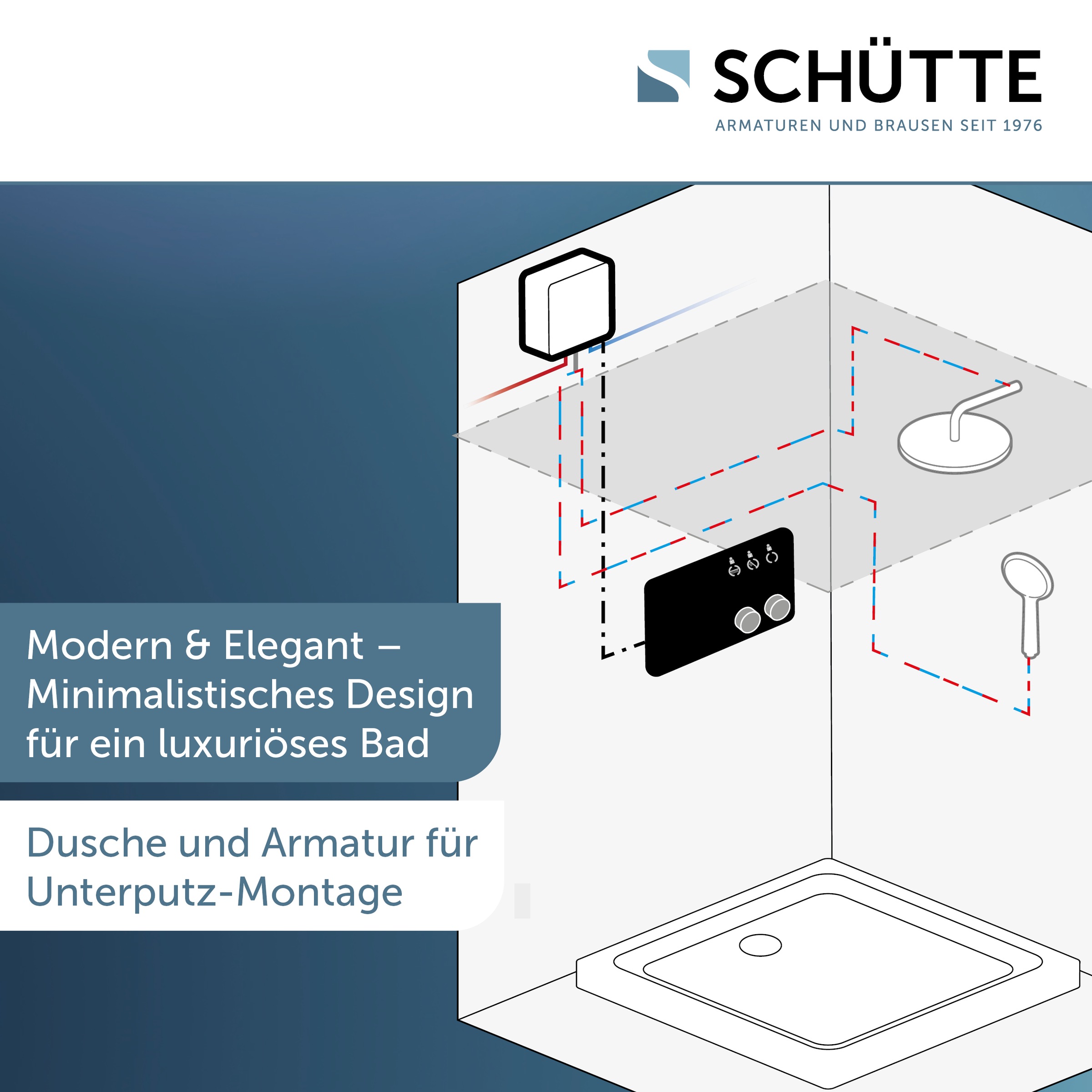 Schütte Brausegarnitur »AQUADOT«, Überkopfbrauseset mit digitalem Duschsystem