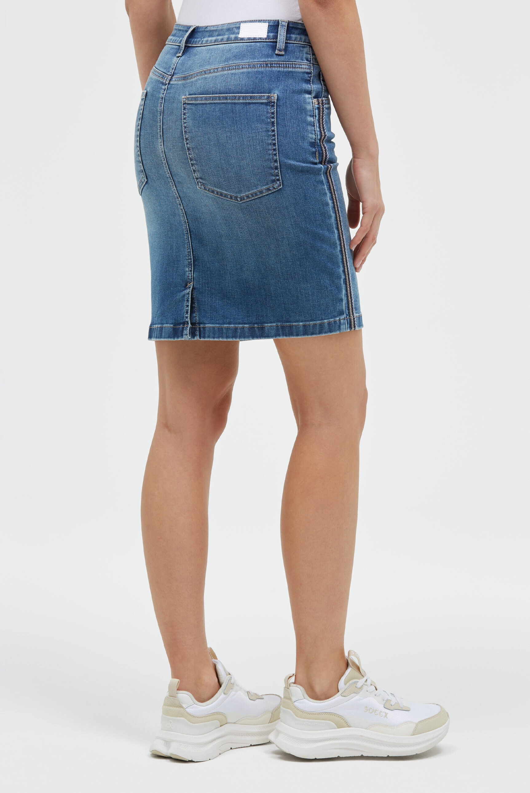 SOCCX Jeansrock mit Gehschlitz