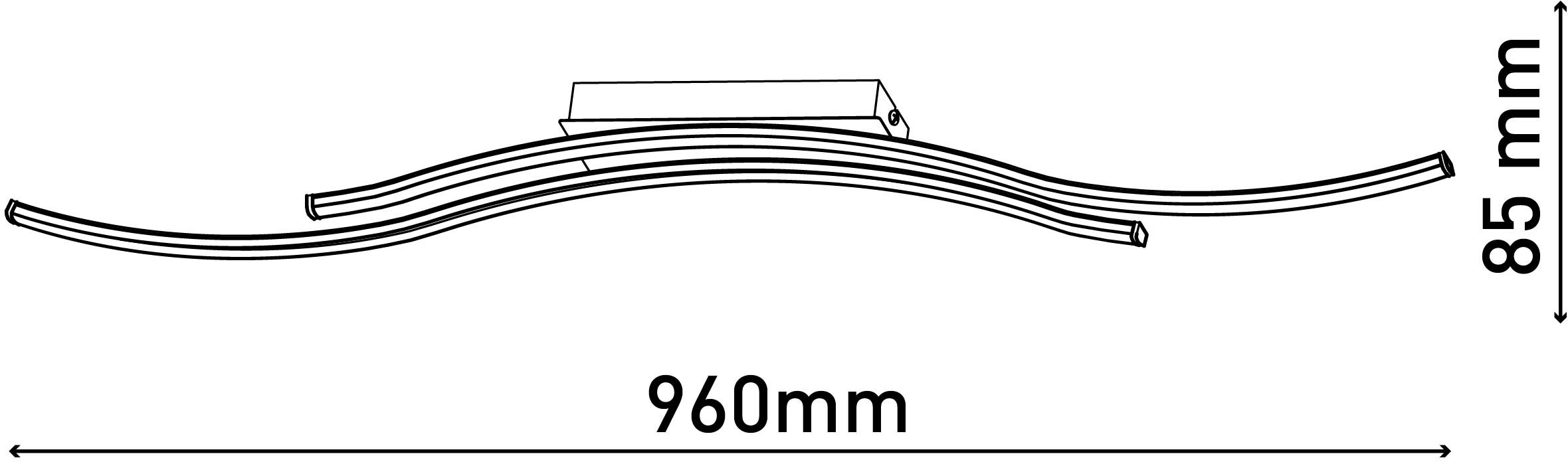 näve LED Deckenleuchte »Onda«, 1 96cm, IP20 Wandleuchte 24W, BAUR L: warmweiß, Deckenlampe, | flammig-flammig, schwarz-matt