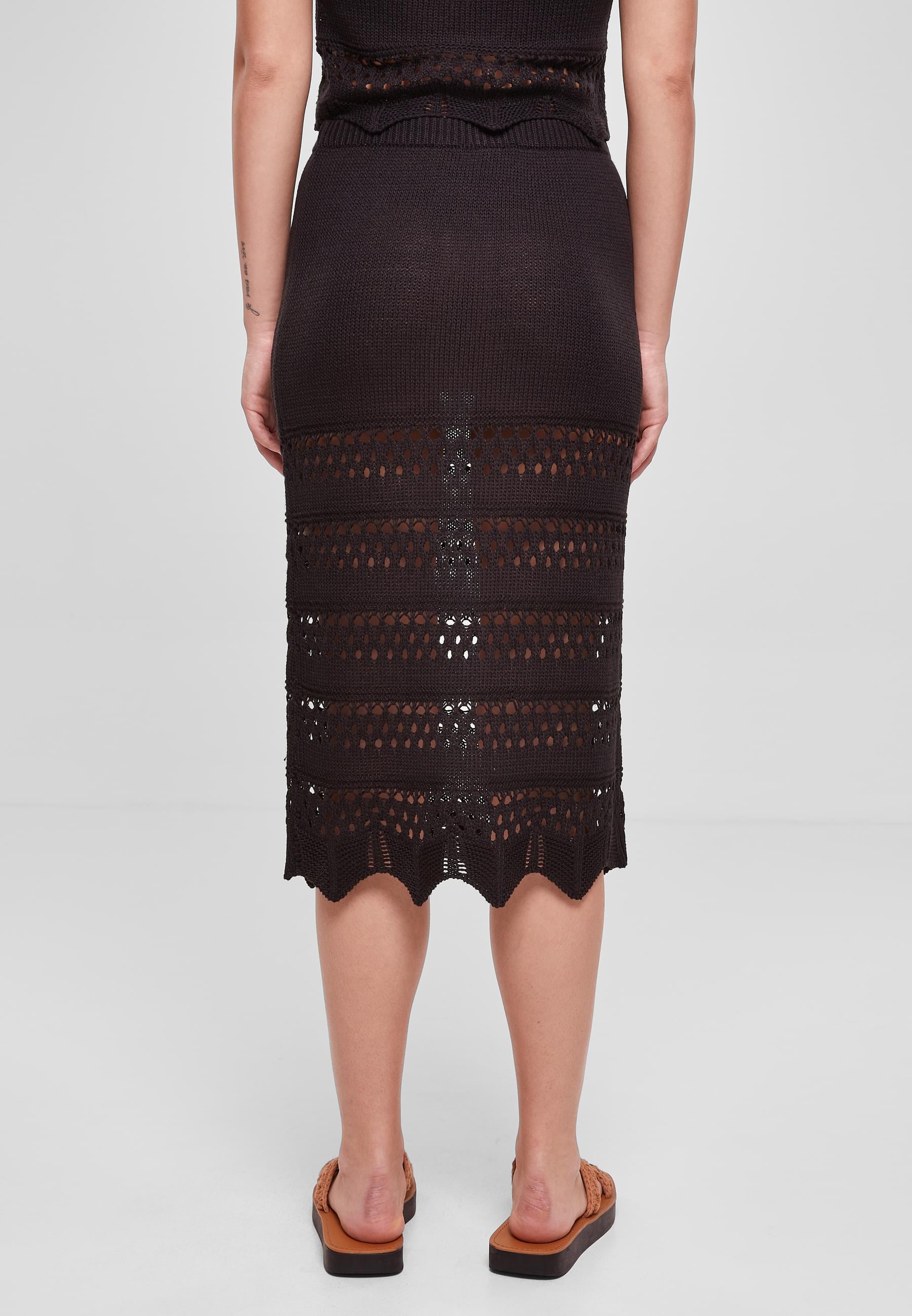 URBAN CLASSICS Sommerrock »Urban Classics Damen Ladies 3/4 Crochet Knit Skirt«, (1 tlg.)