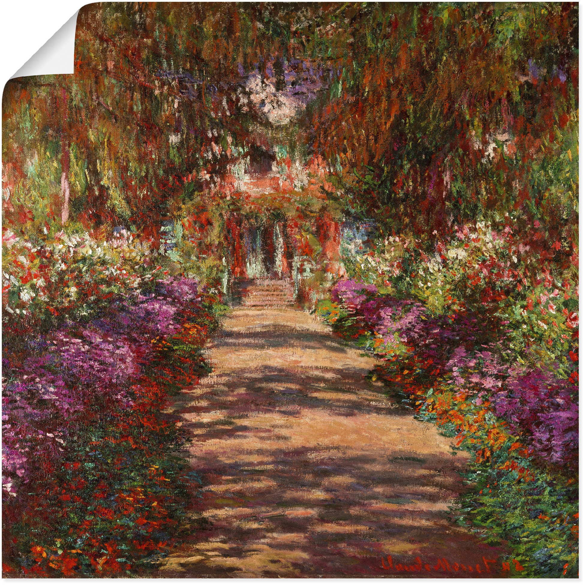 Wandbild »Weg in Monets Garten in Giverny. 1902«, Garten, (1 St.), als Alubild,...