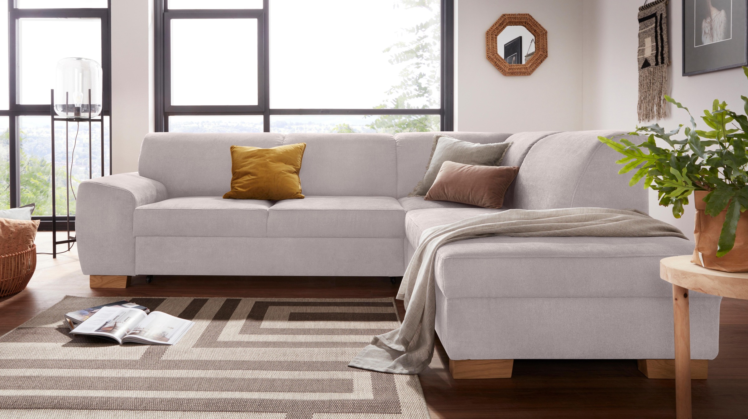 DOMO collection Ecksofa »Incanto kubische Formensprache, komfortabel, L-Form«, wahlweise mit Bettfunktion