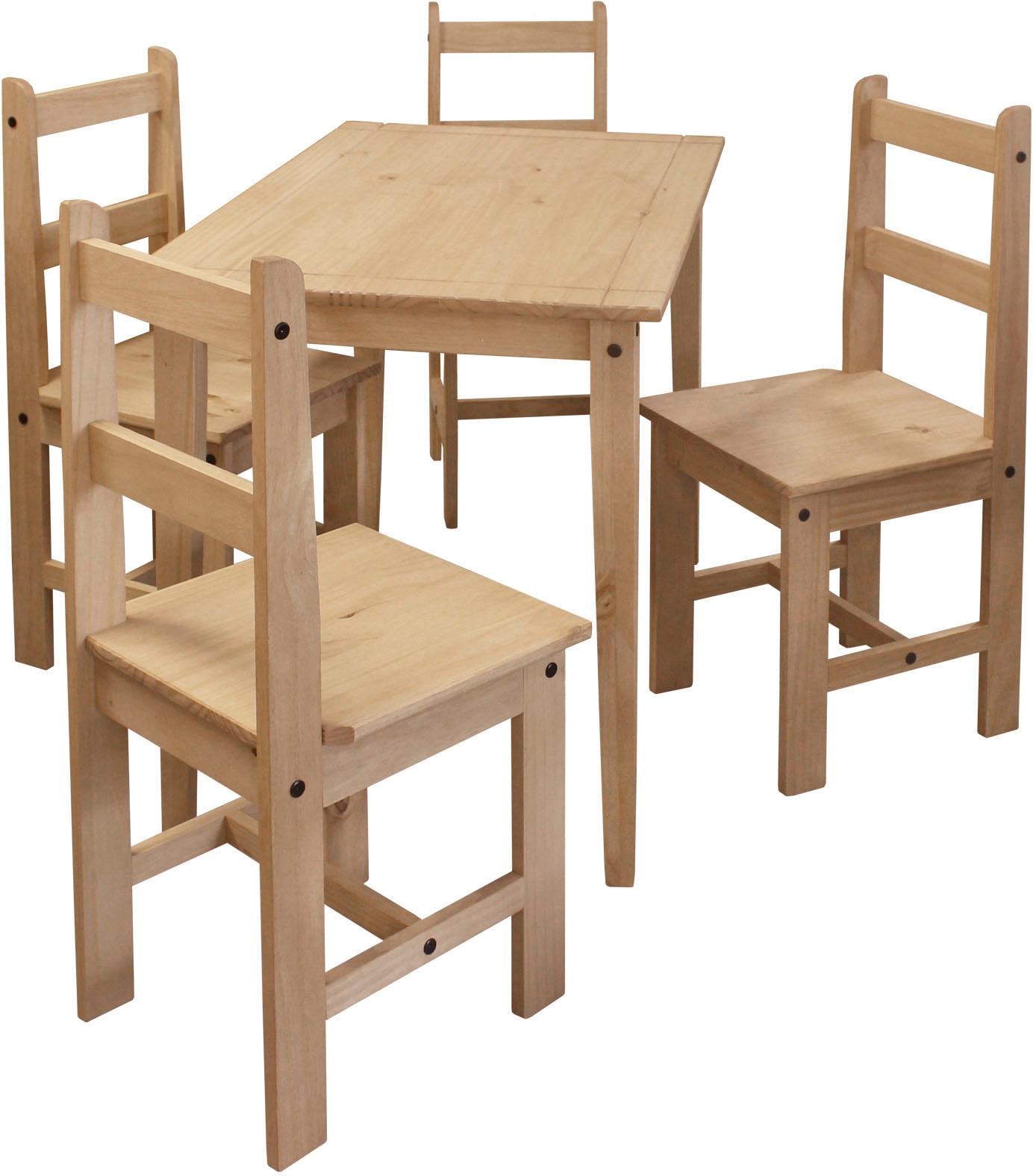 Home affaire Essgruppe, (Set, 5 tlg.), Holzoberfläche honigfarbend gewachst