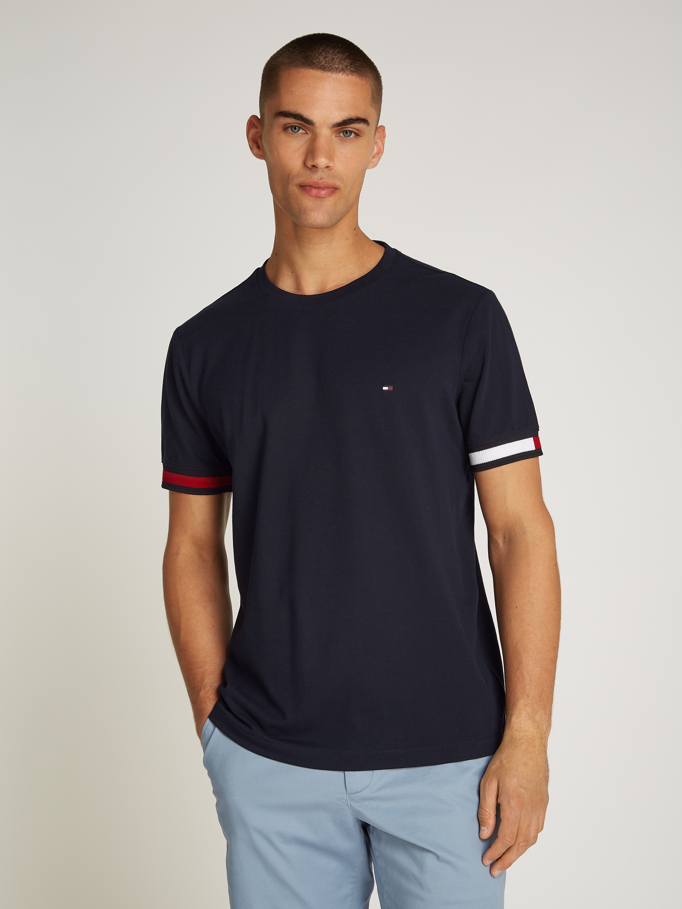 Tommy Hilfiger T-Shirt "GLOBAL STRIPE FLAG CUFF TEE" günstig online kaufen