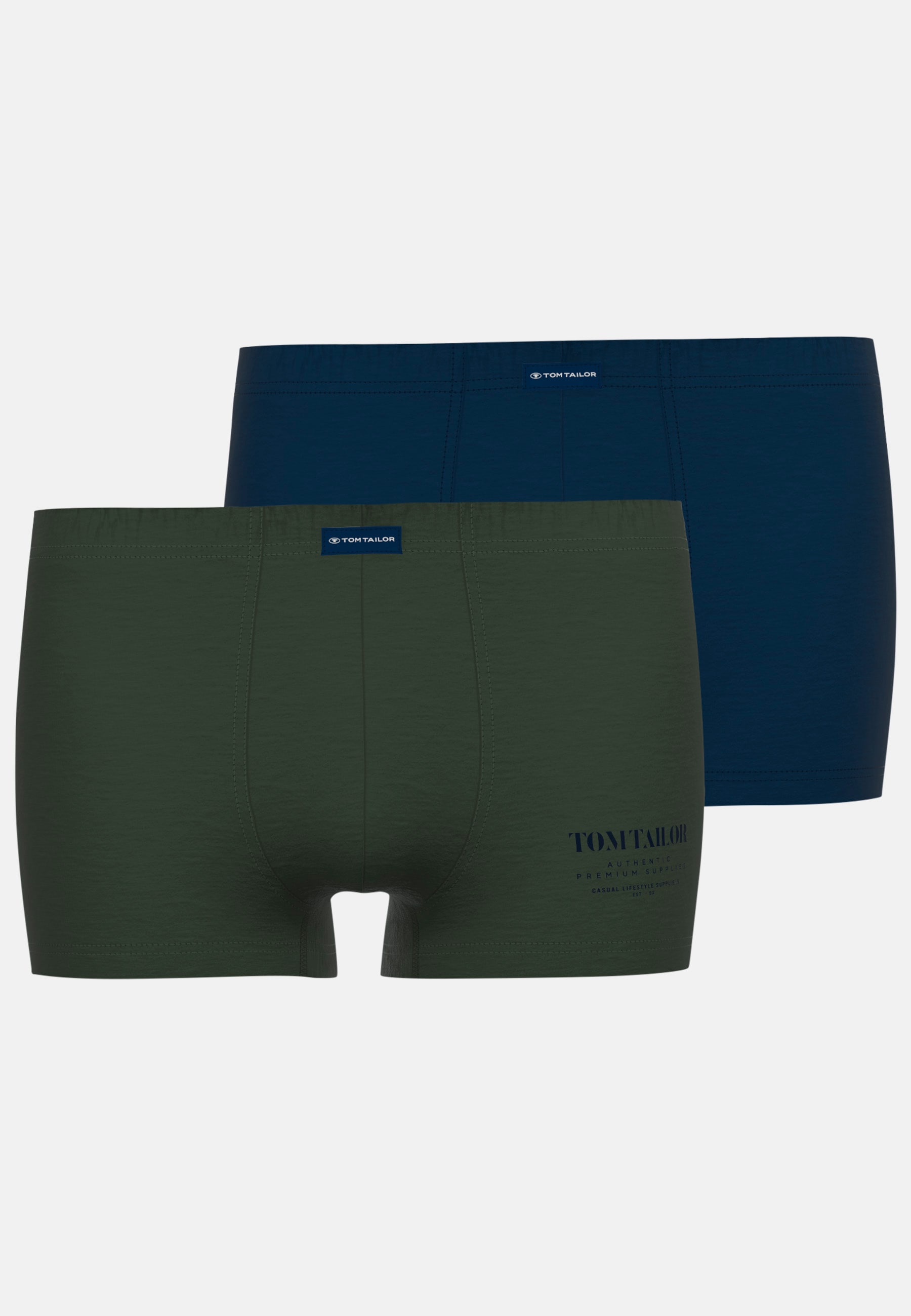 TOM TAILOR Boxershorts "Milos" basic, mit Logostickerei, mit Logodruck, eng, bequem, Baumwollmix