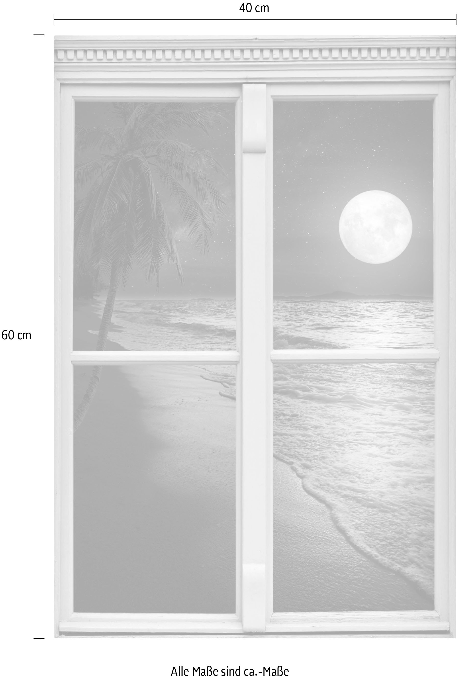 queence Wandsticker »Vollmond«, Wandsticker, Wandbild, selbstklebend, 3D, Fenster