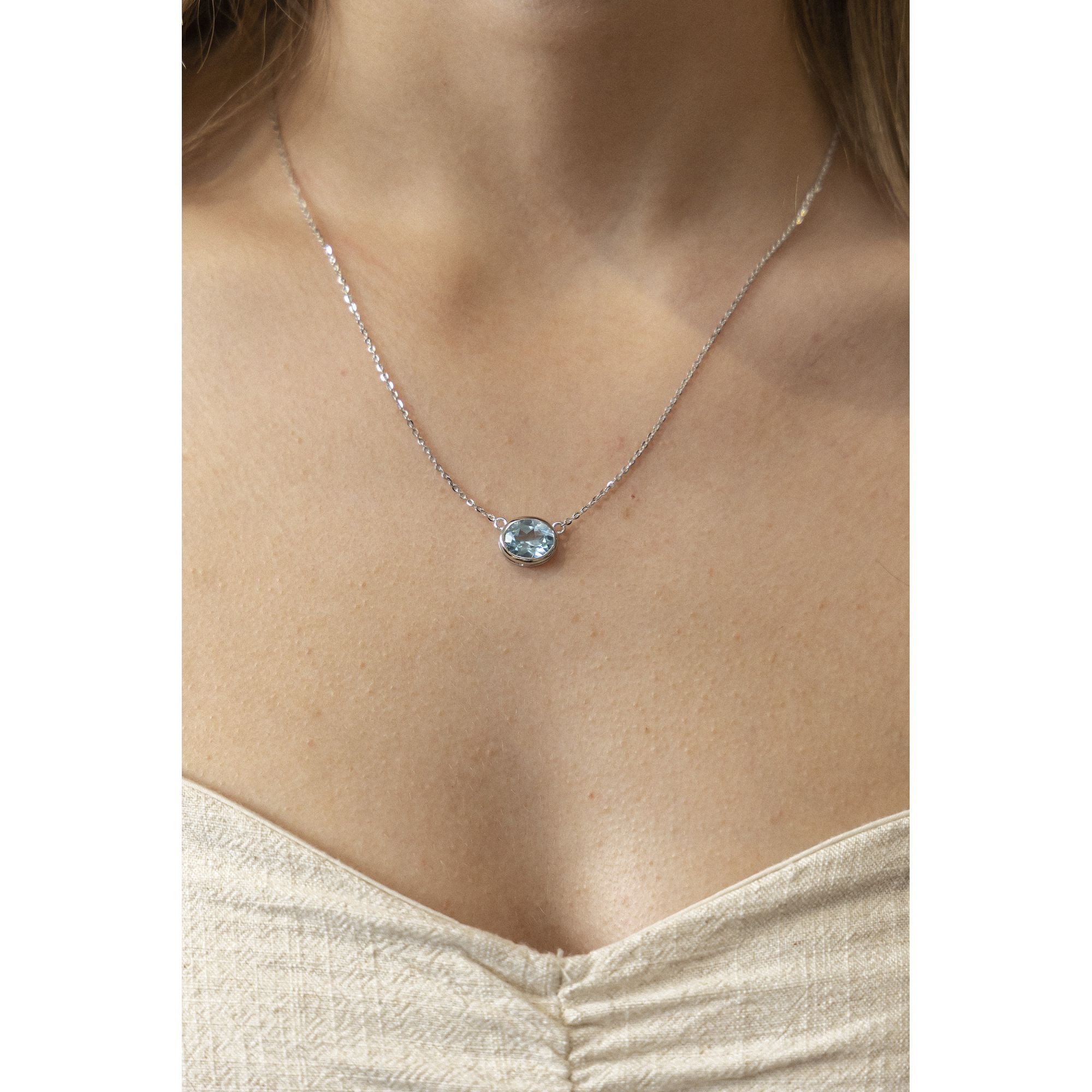 CELESTA Kette mit Anhänger »925 Silber rhodiniert mit echten Blautopasen«