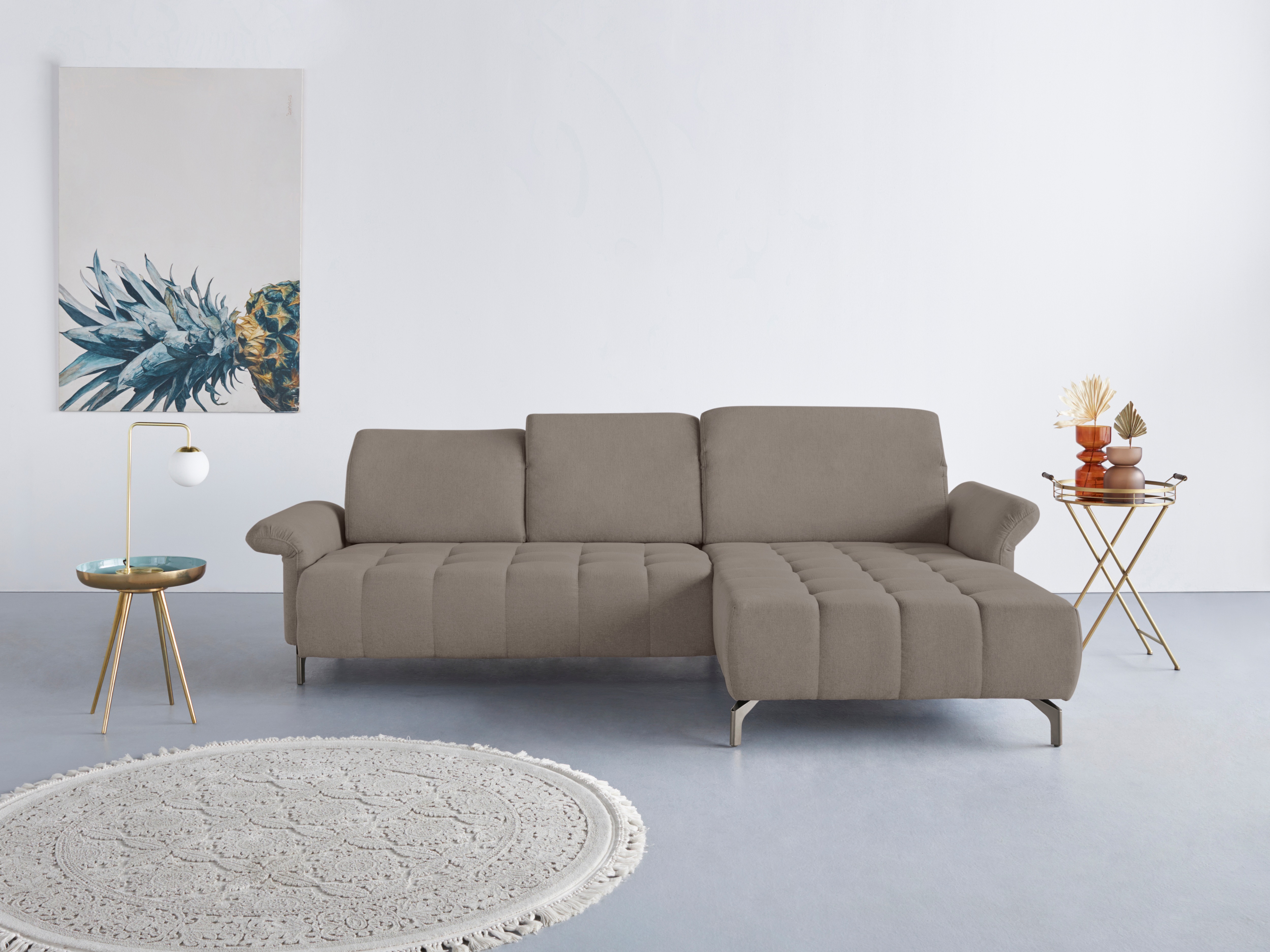 OTTO home Ecksofa "Fresh L-Form" Federkern, wahlweise Kopfteilverstellung und motorischer Vorziehsitz