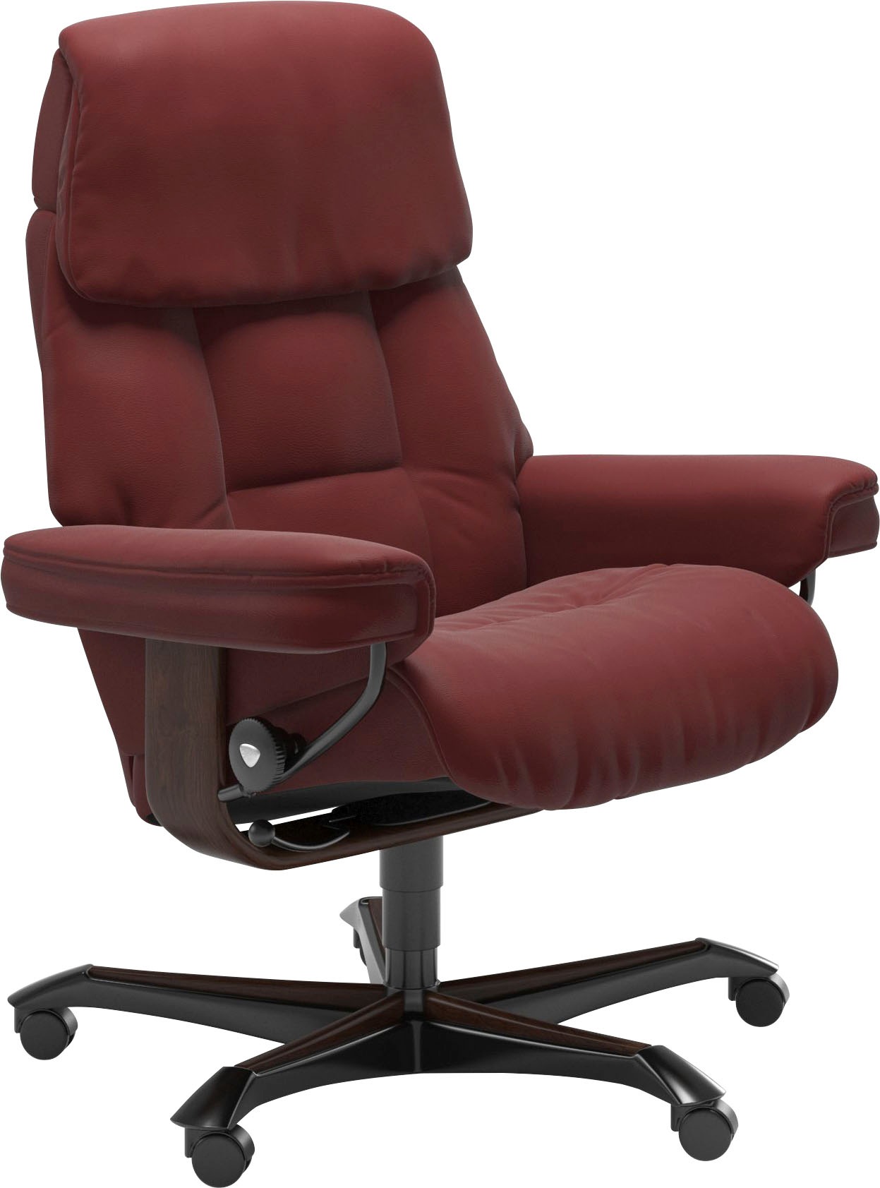 Stressless Relaxsessel Ruby, mit Home Office Base, Größe M, Gestell Eiche, Wenge, Braun & Schwarz