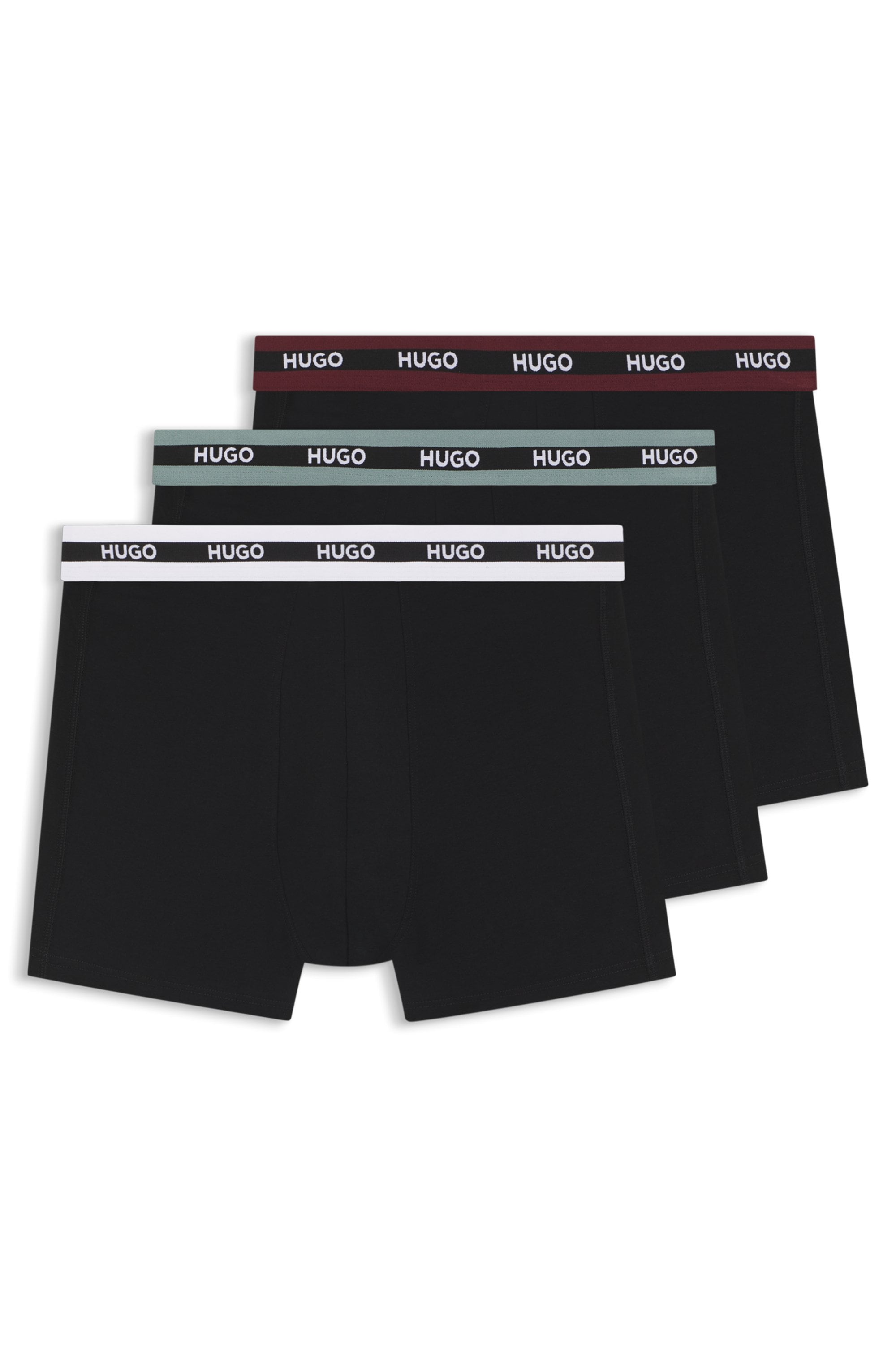 HUGO Underwear Trunk "BOXERBR TRIPL PLANET" kontrastfarbener Bund mit Logo günstig online kaufen