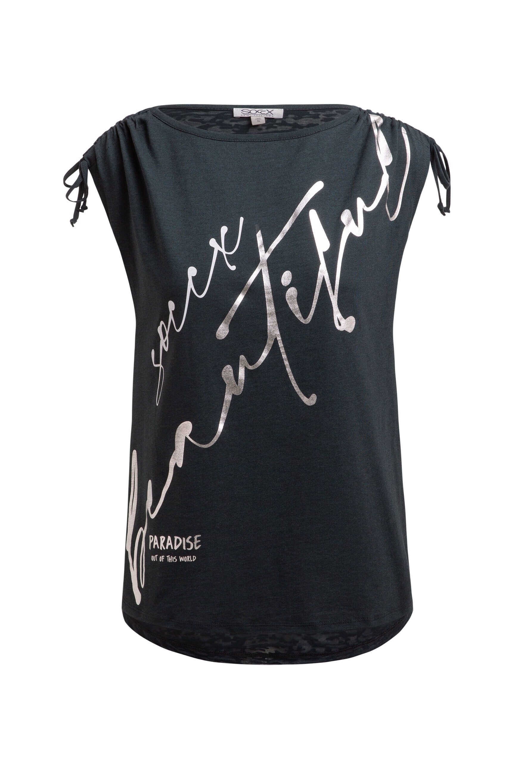 SOCCX Rundhalsshirt mit Ausbrenner-Effekten