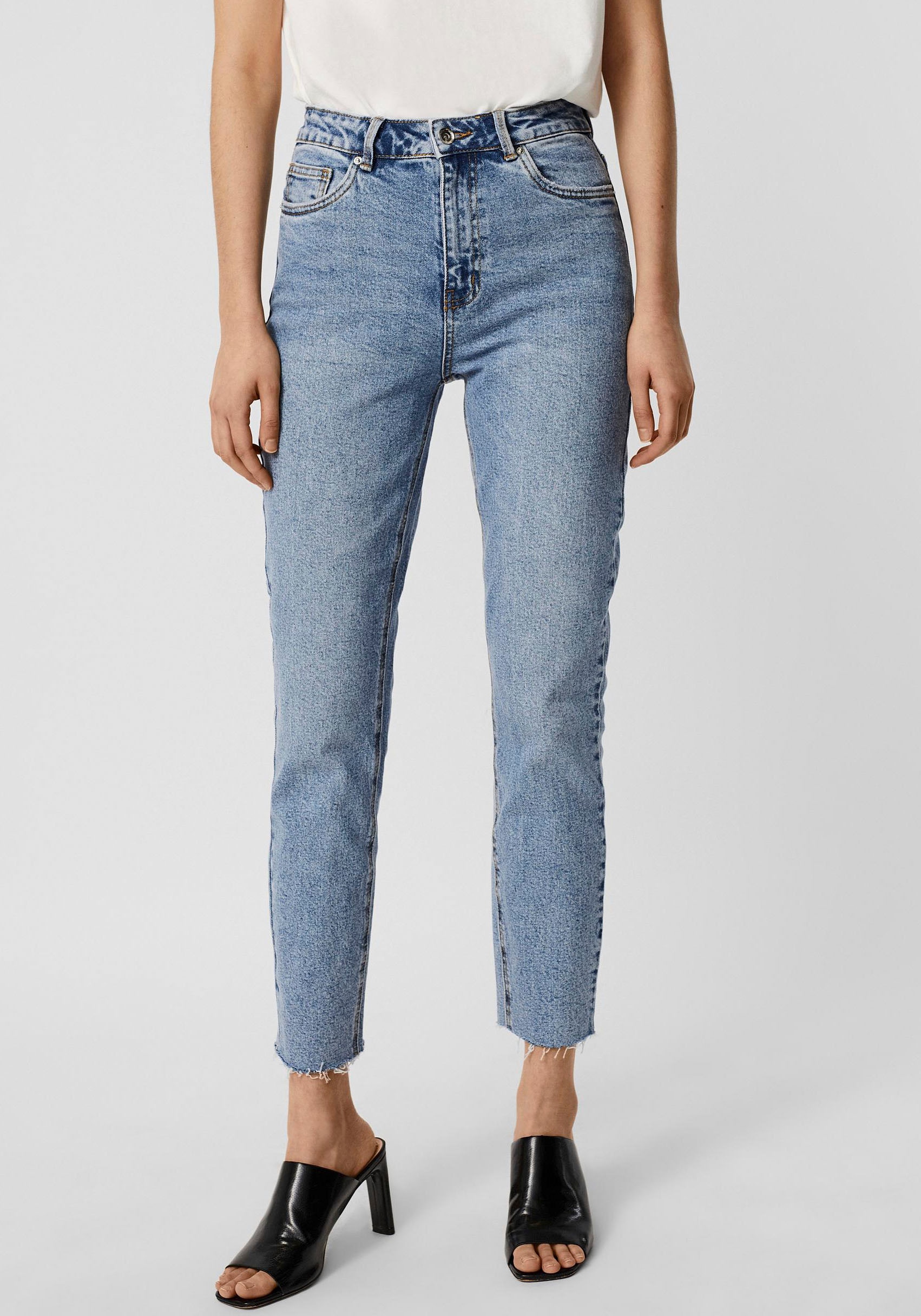 Vero Moda Straight-Jeans "VMBRENDA" mit leicht ausgefranstem Saum, stonewas günstig online kaufen
