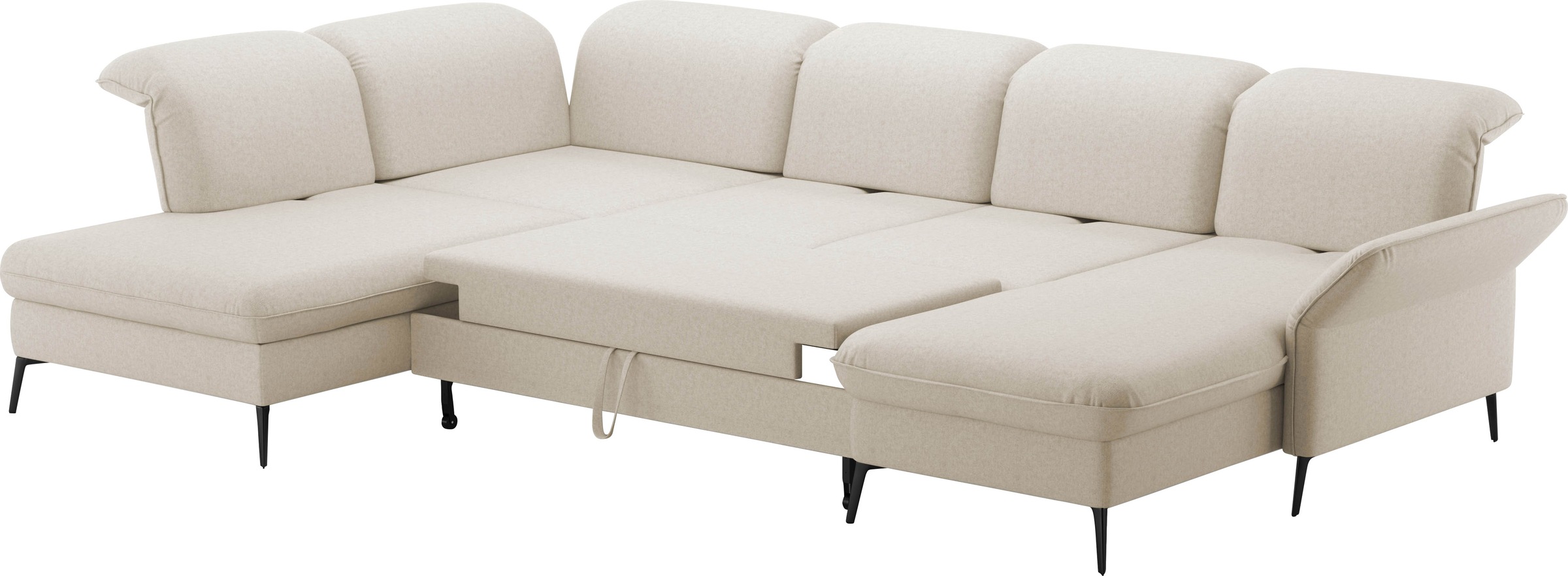 sit&more Wohnlandschaft »Emely, inkl. Sitztiefenverstellung«, wahlweise mit Bettfunktion,Bettkasten,Kopf- & Armteilverstellung