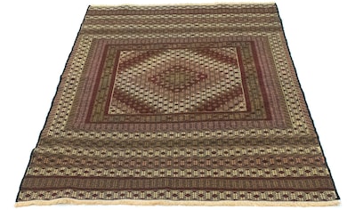 morgenland Wollteppich »Kelim Afghan Teppich handgewebt grün«, rechteckig, 4 mm Höhe,... kaufen
