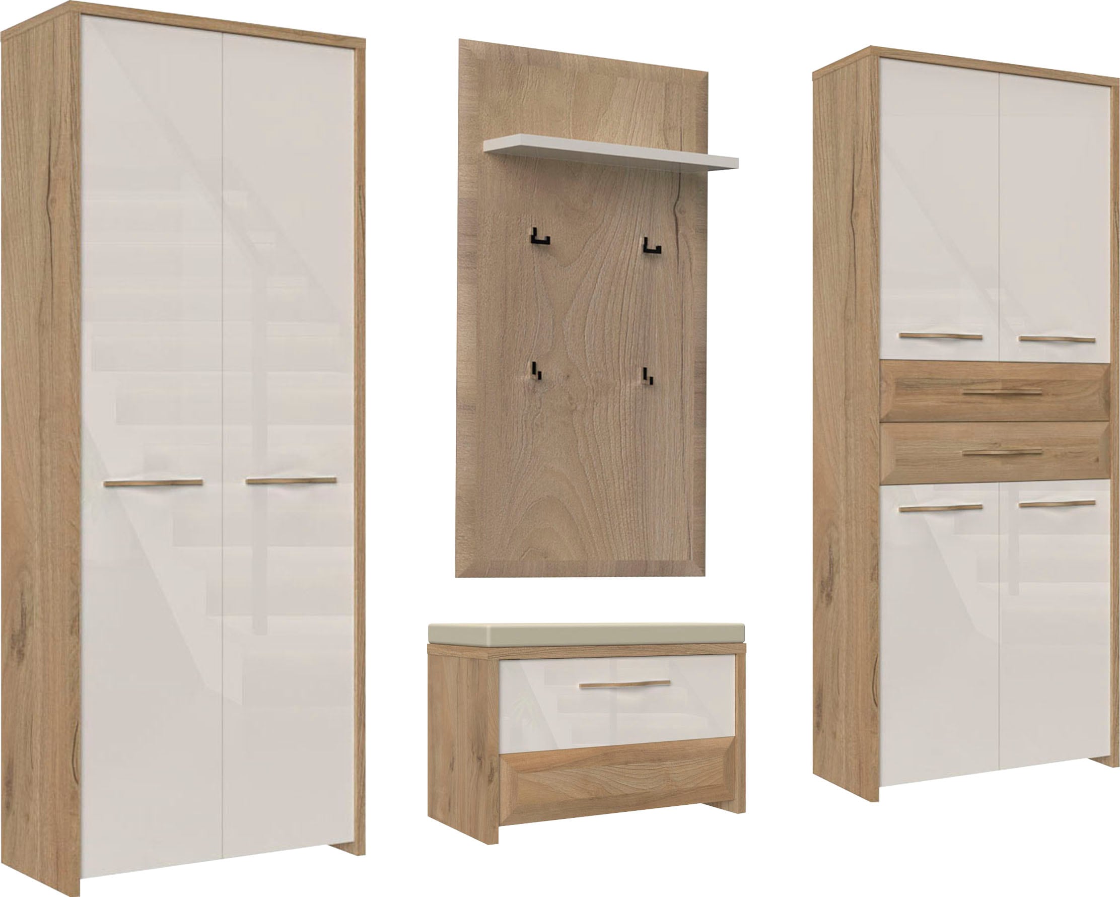 Home affaire Garderoben-Set »Gala«, (Set, 4 St.), Soft-Close Funktion, Hochglanz UV lackiert