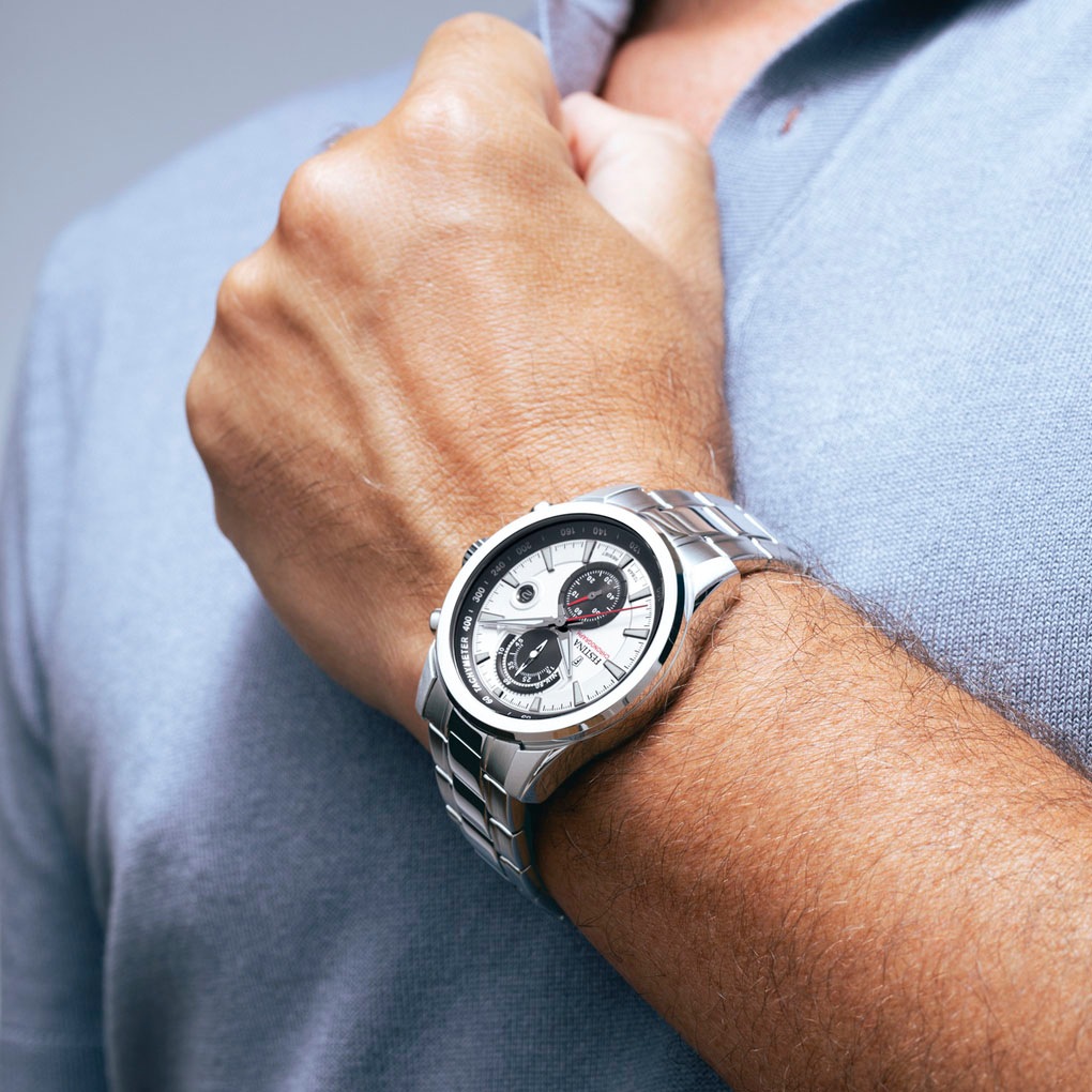Festina Chronograph »Timeless Chronograph«, Quarzuhr, Armbanduhr, Herrenuhr, Edelstahlarmband, analog, Tag