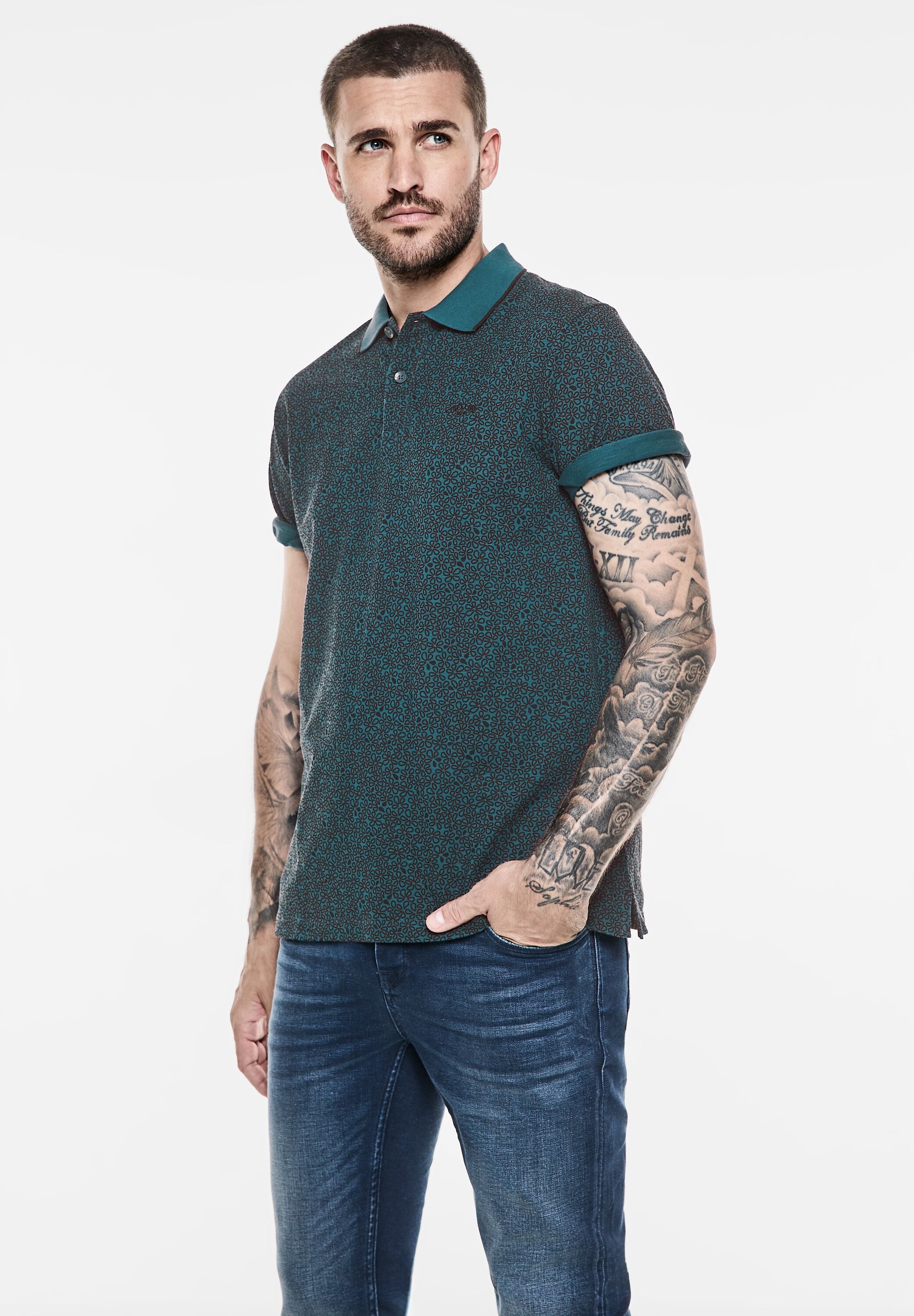 STREET ONE MEN Poloshirt, in Melange Optik günstig online kaufen