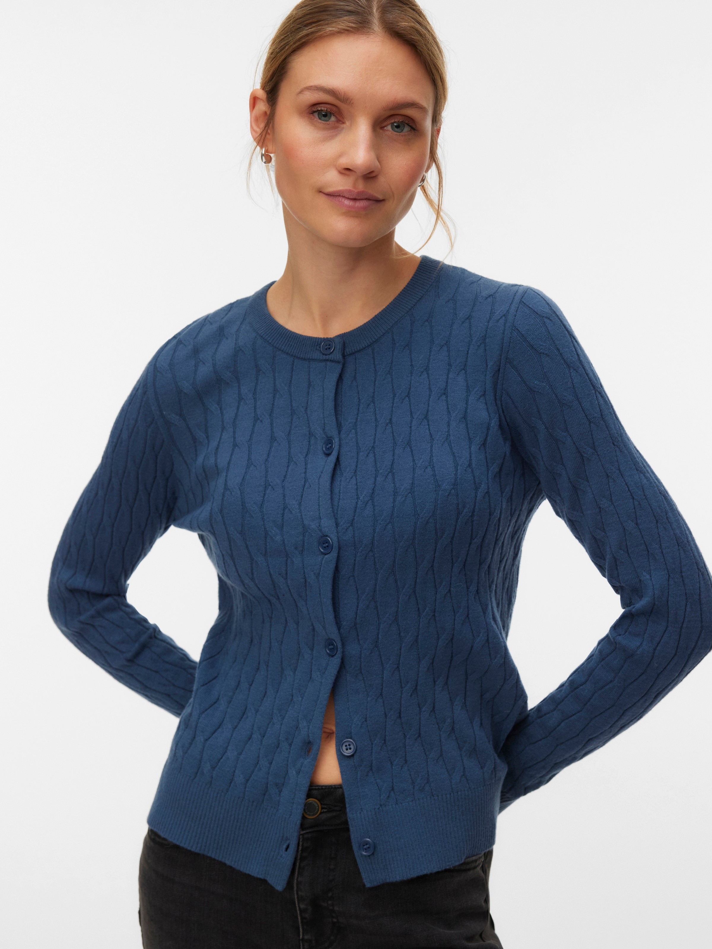 Vero Moda Strickjacke "VMFANTASTIC LS O-NECK CABLE CARDIGAN" günstig online kaufen